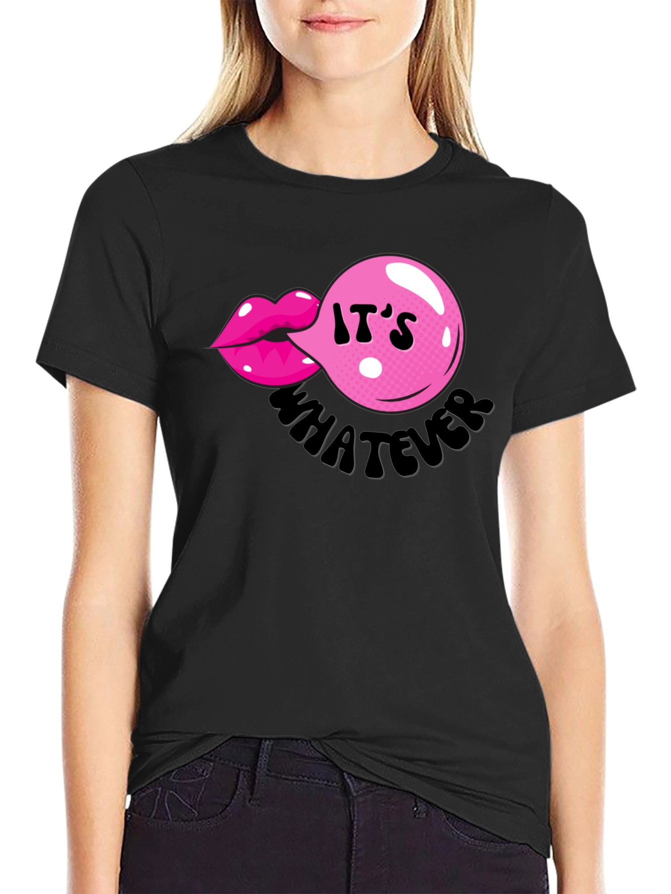 Its Whatever Bubble Gum Lip T-Shirt