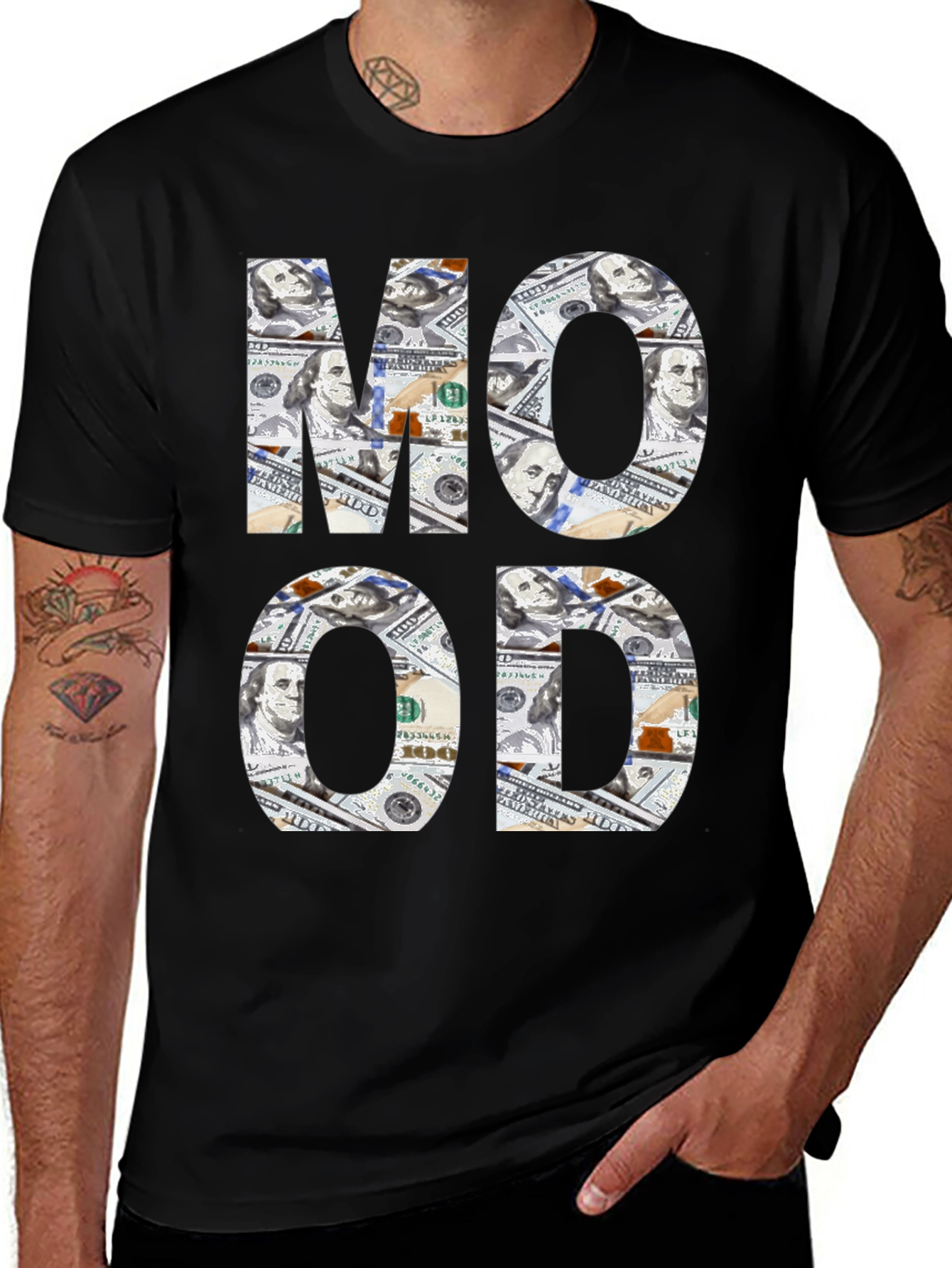 Money Mood Black Graphic Tee