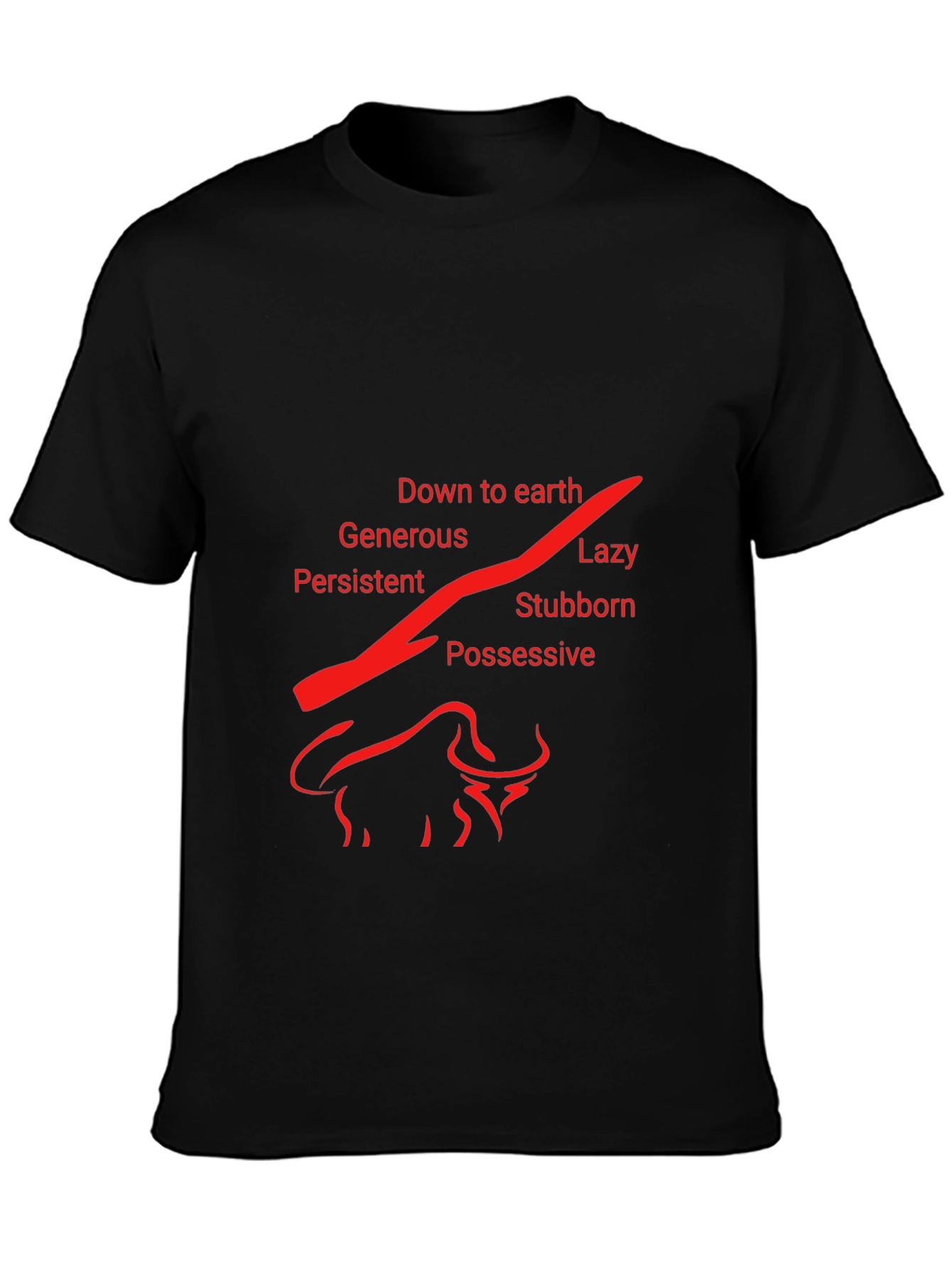Taurus Zodiac T-Shirt - Earth Sign Bull Design