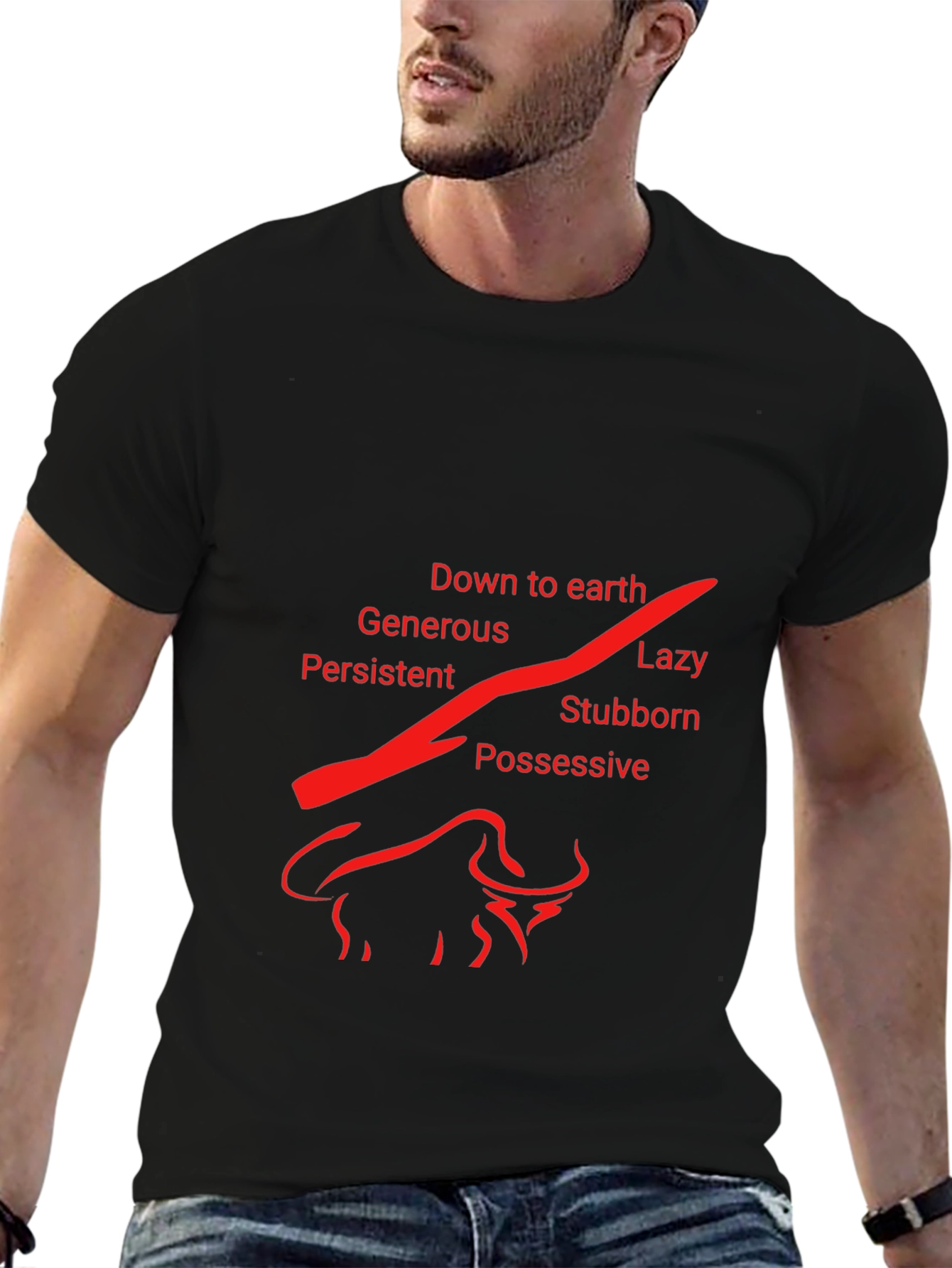 Taurus Zodiac T-Shirt - Earth Sign Bull Design