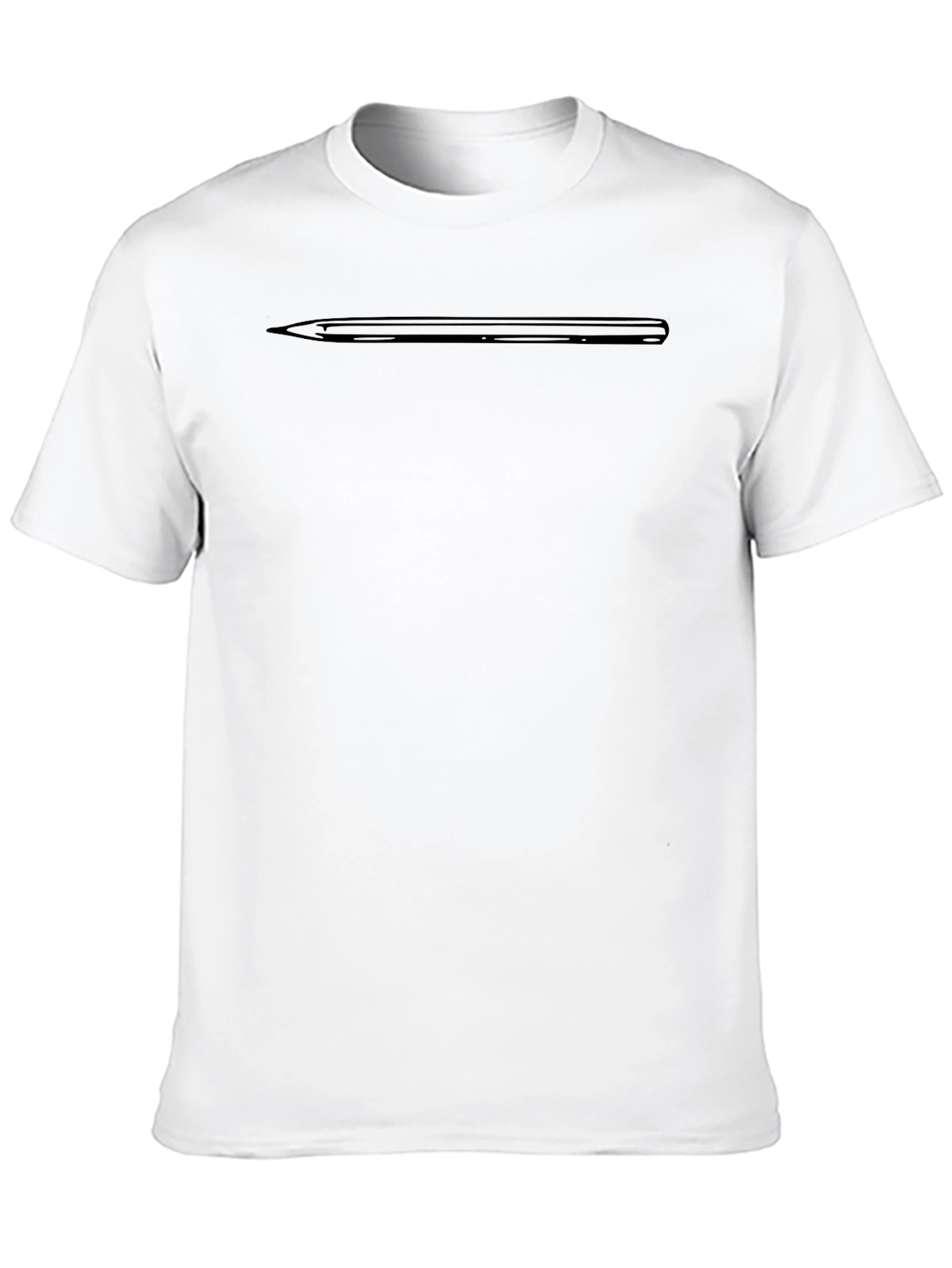Minimalist Black T-Shirt with Pencil Graphic