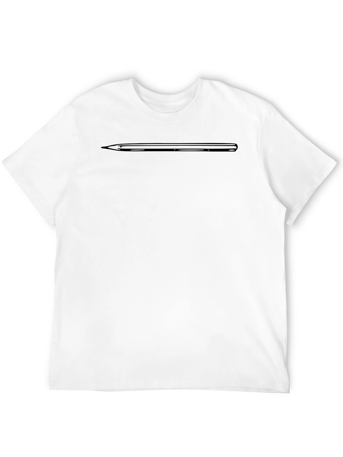 Minimalist Black T-Shirt with Pencil Graphic