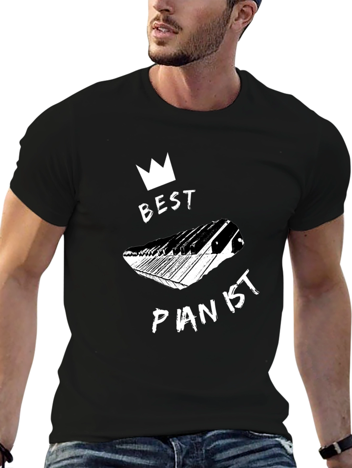 Best Pianist Black Graphic Tee