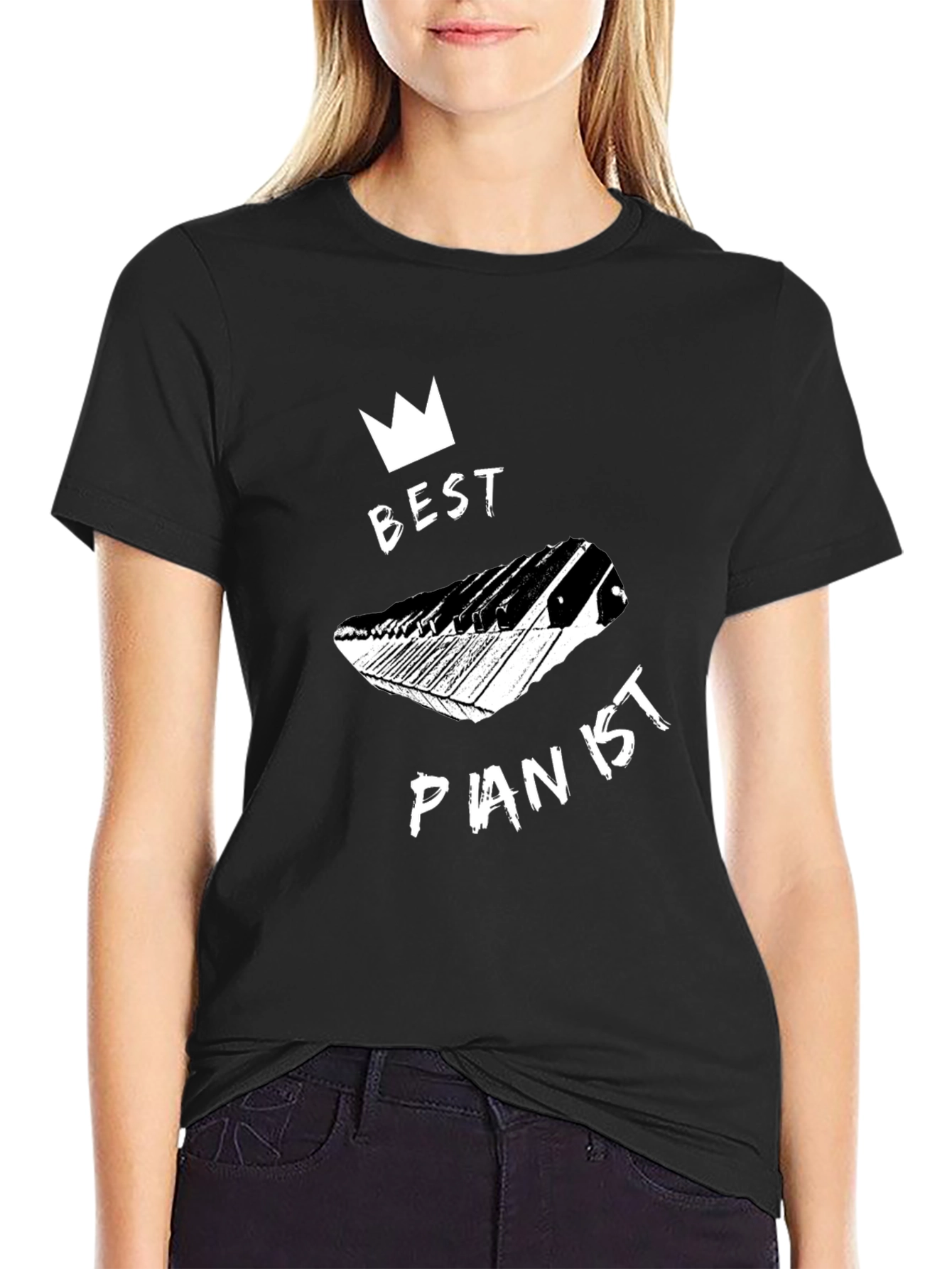 Best Pianist Black Graphic Tee