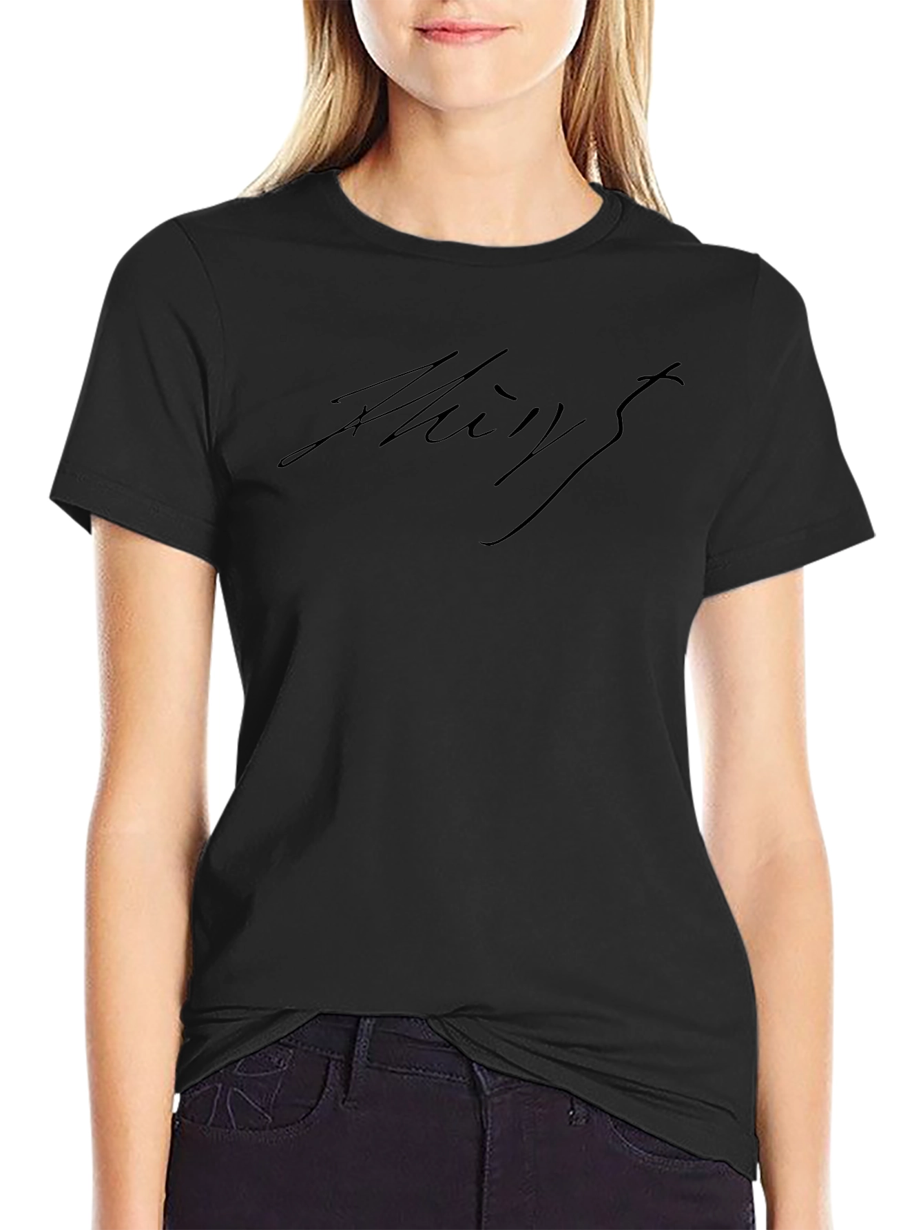 Mens Black Signature Graphic Tee