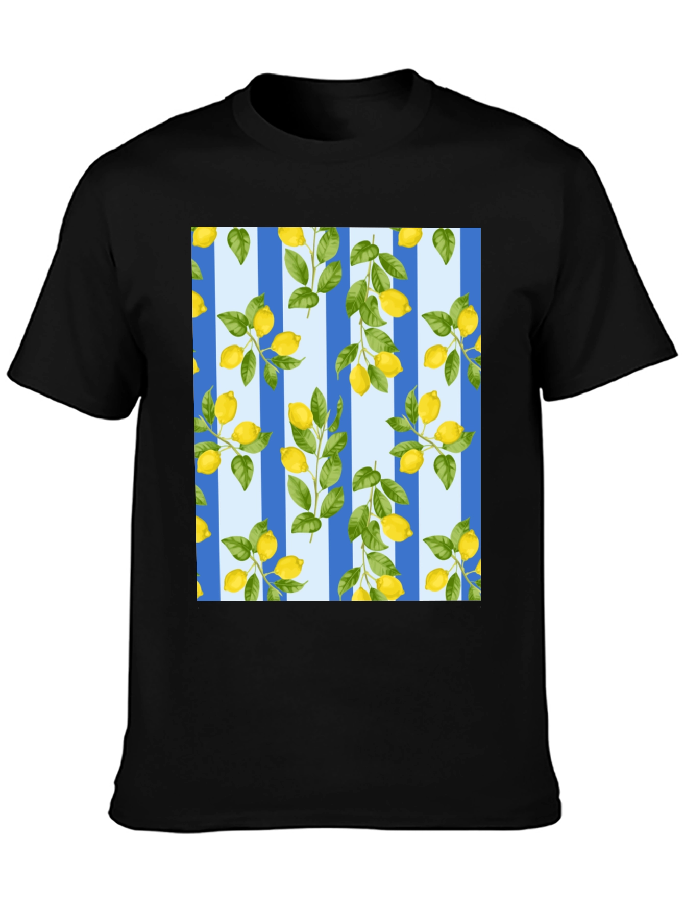 Striped Lemon Print T-Shirt