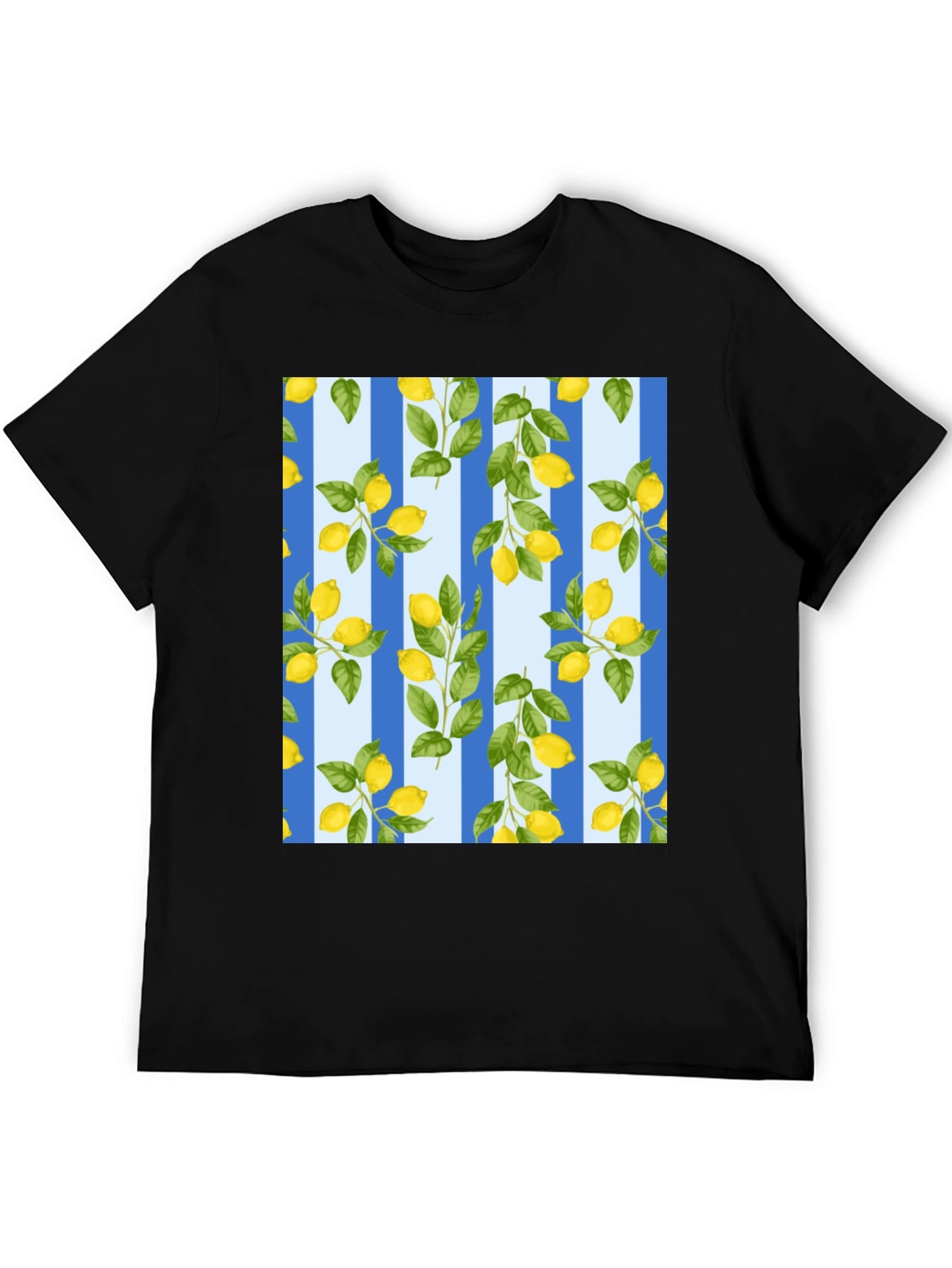 Striped Lemon Print T-Shirt