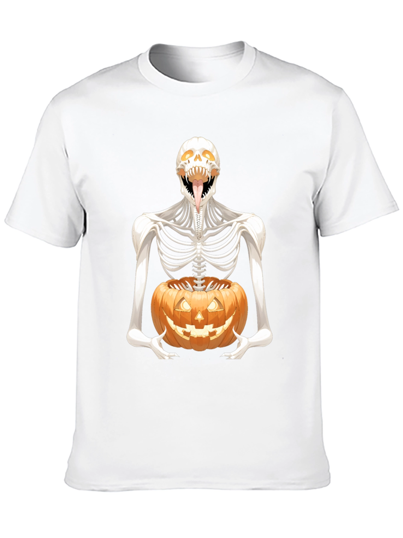 Halloween Skeleton Pumpkin Graphic Tee