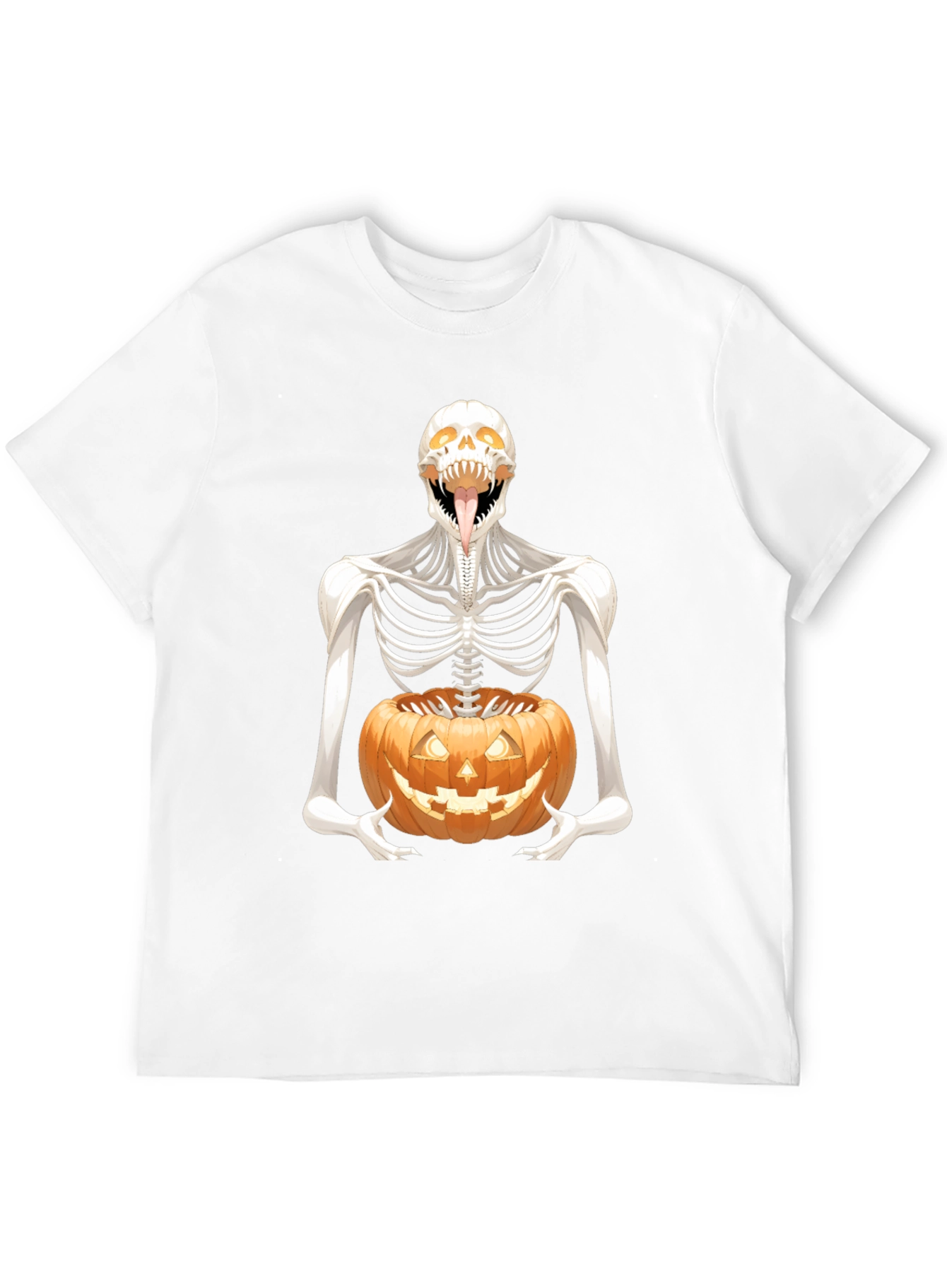 Halloween Skeleton Pumpkin Graphic Tee