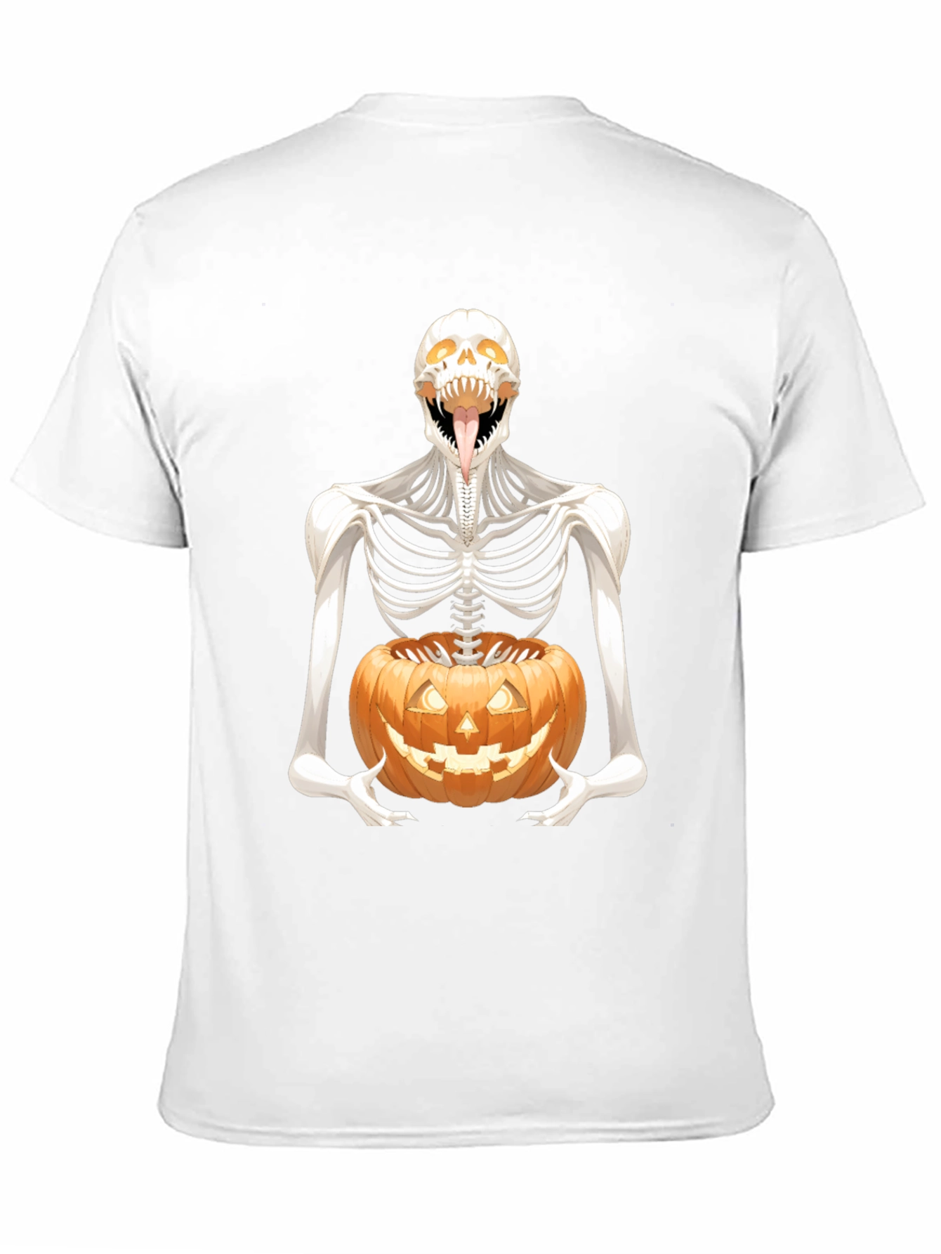 Halloween Skeleton Pumpkin Graphic Tee
