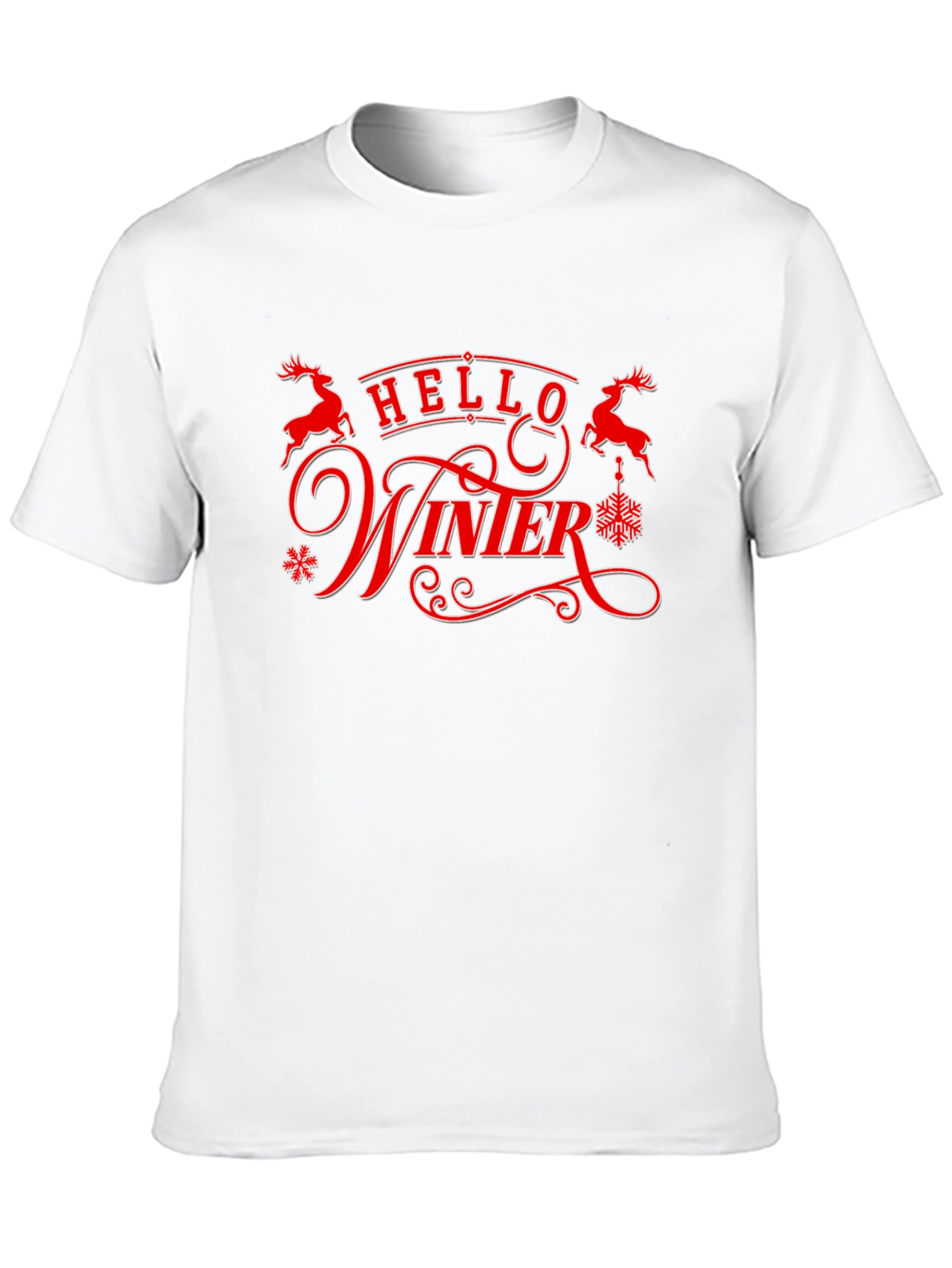 Hello Winter Graphic Tee - Holiday Season Shirt