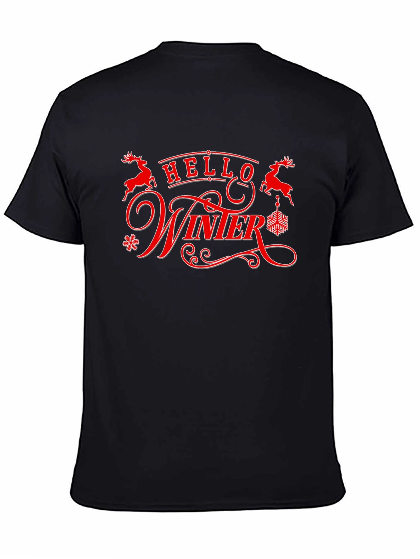 Hello Winter Graphic Tee - Holiday Season Shirt