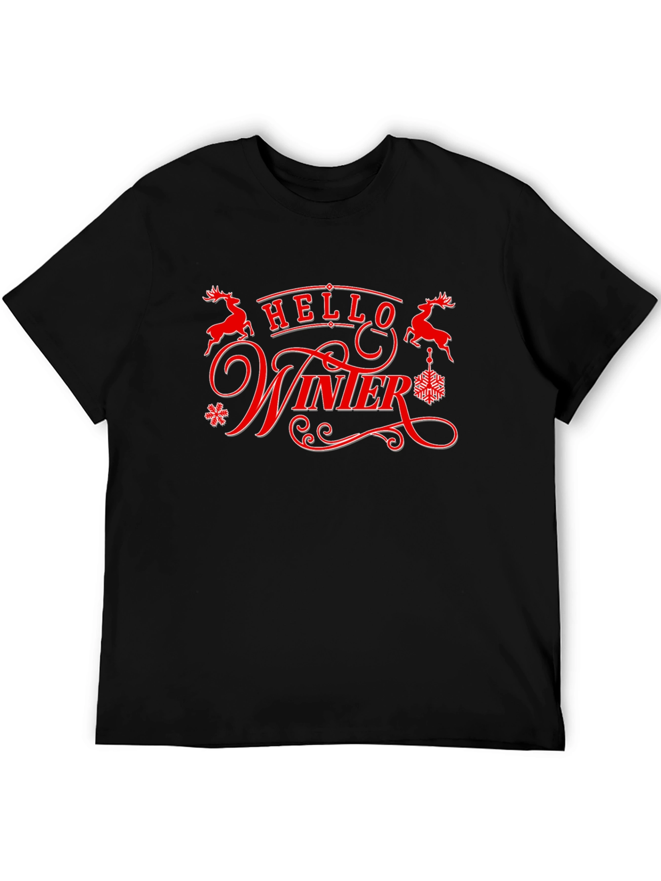 Hello Winter Graphic Tee - Holiday Season Shirt