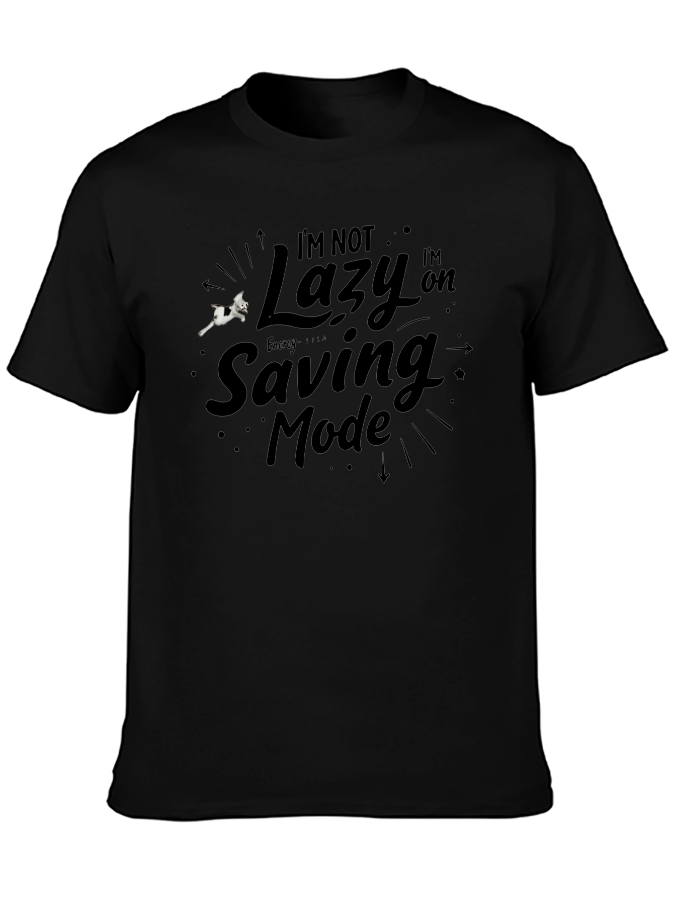 Lazy Mode T-Shirt - Black Cotton Tee