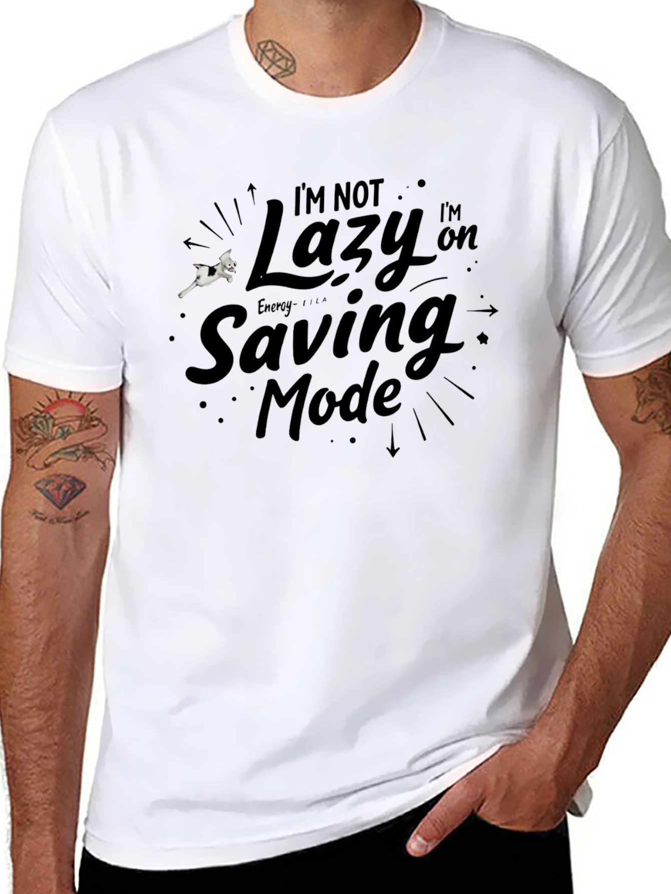 Lazy Mode T-Shirt - Black Cotton Tee