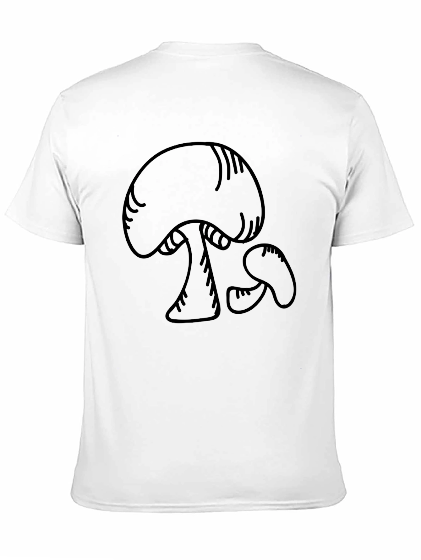Mushroom Graphic Tee - Classic Black Cotton T-Shirt