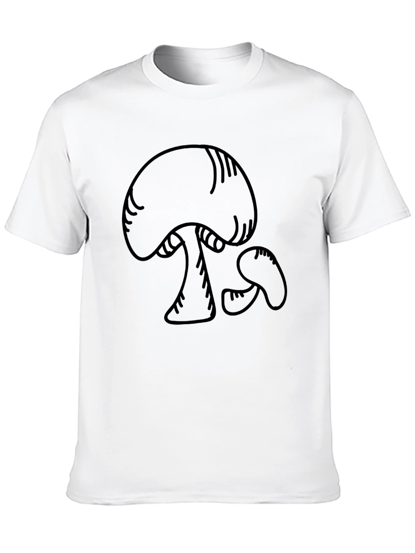 Mushroom Graphic Tee - Classic Black Cotton T-Shirt