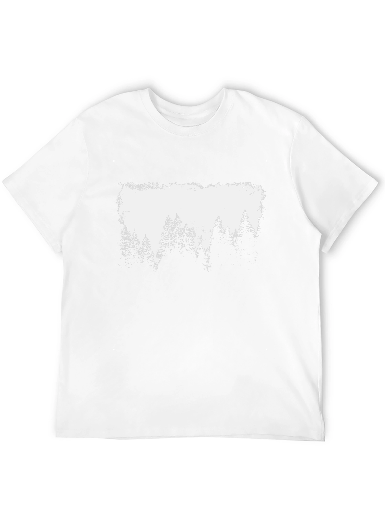 Forest Silhouette Graphic Tee - Black Cotton Blend