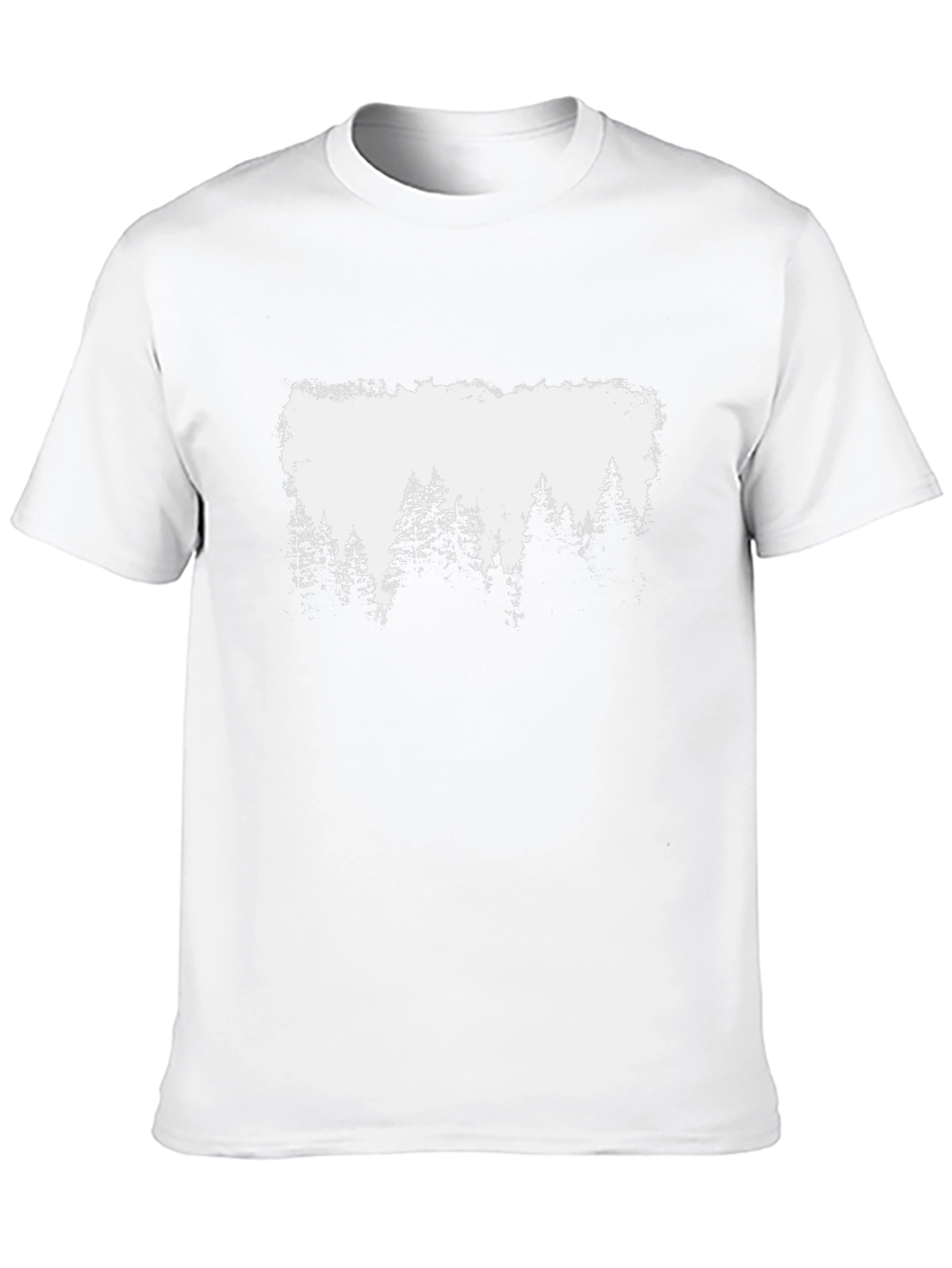 Forest Silhouette Graphic Tee - Black Cotton Blend