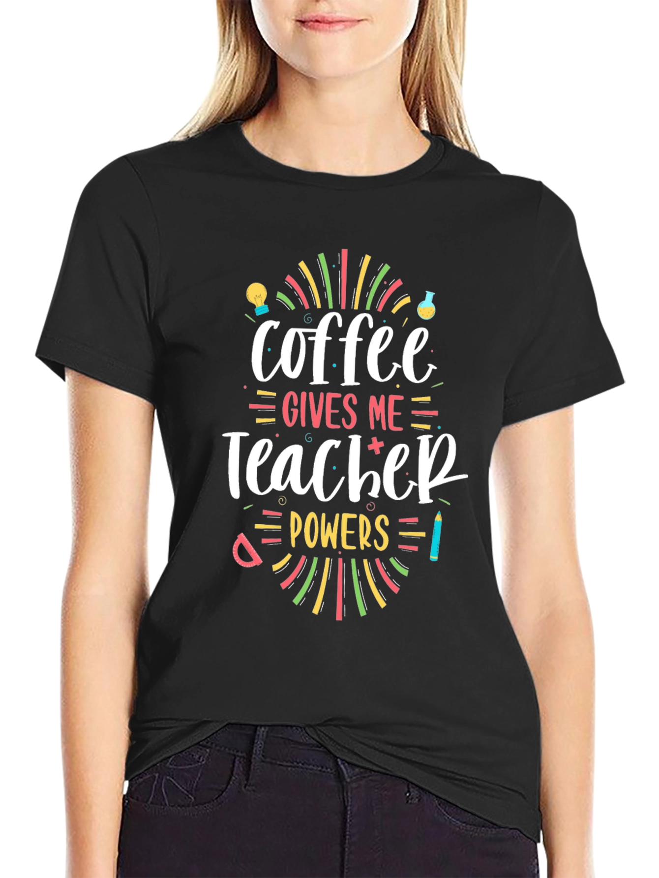 Coffee Gives Me Teacher Powers Graphic T-Shirt