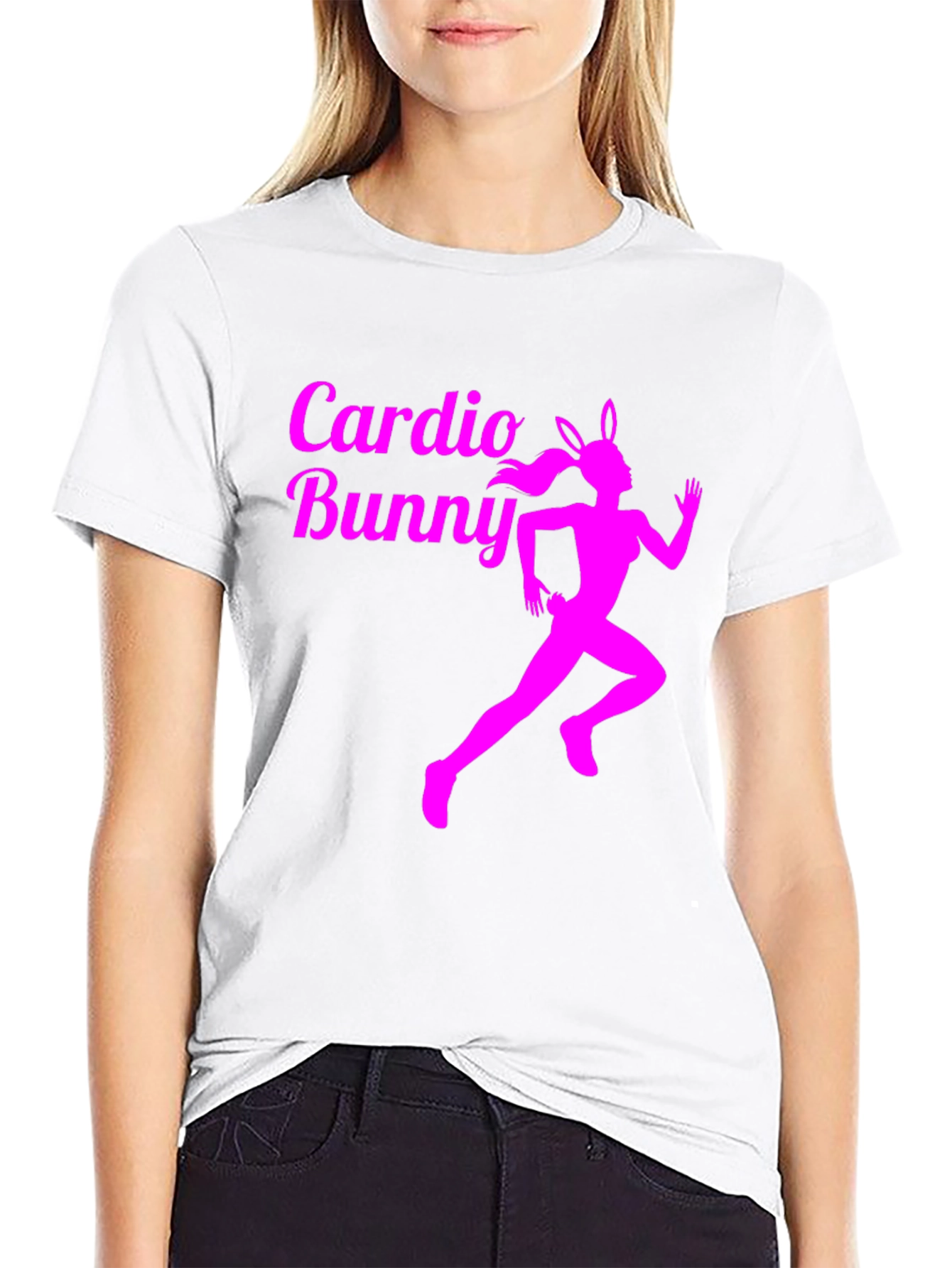 Cardio Bunny Graphic Tee - Running Rabbit Design