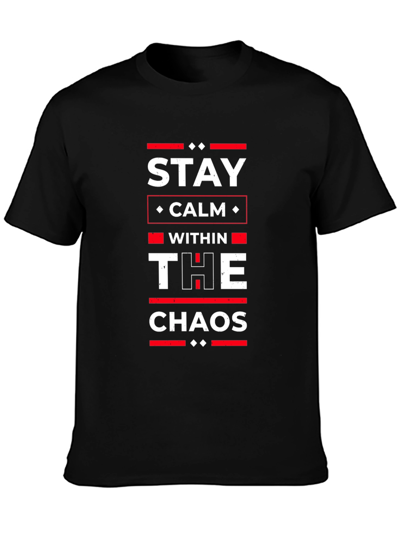 Stay Calm Within The Chaos Black Graphic T-Shirt