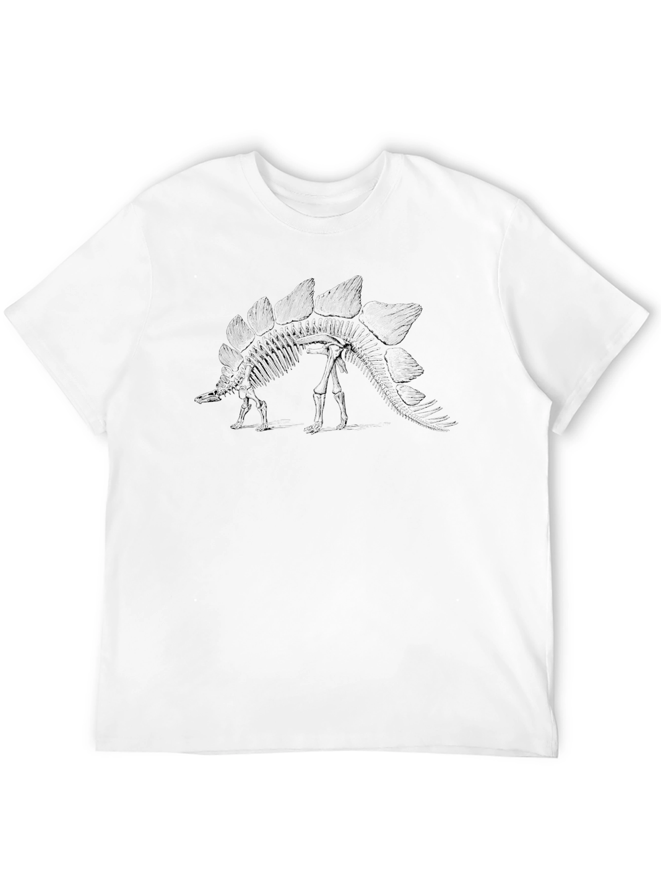 Stegosaurus Skeleton Graphic Tee - Black