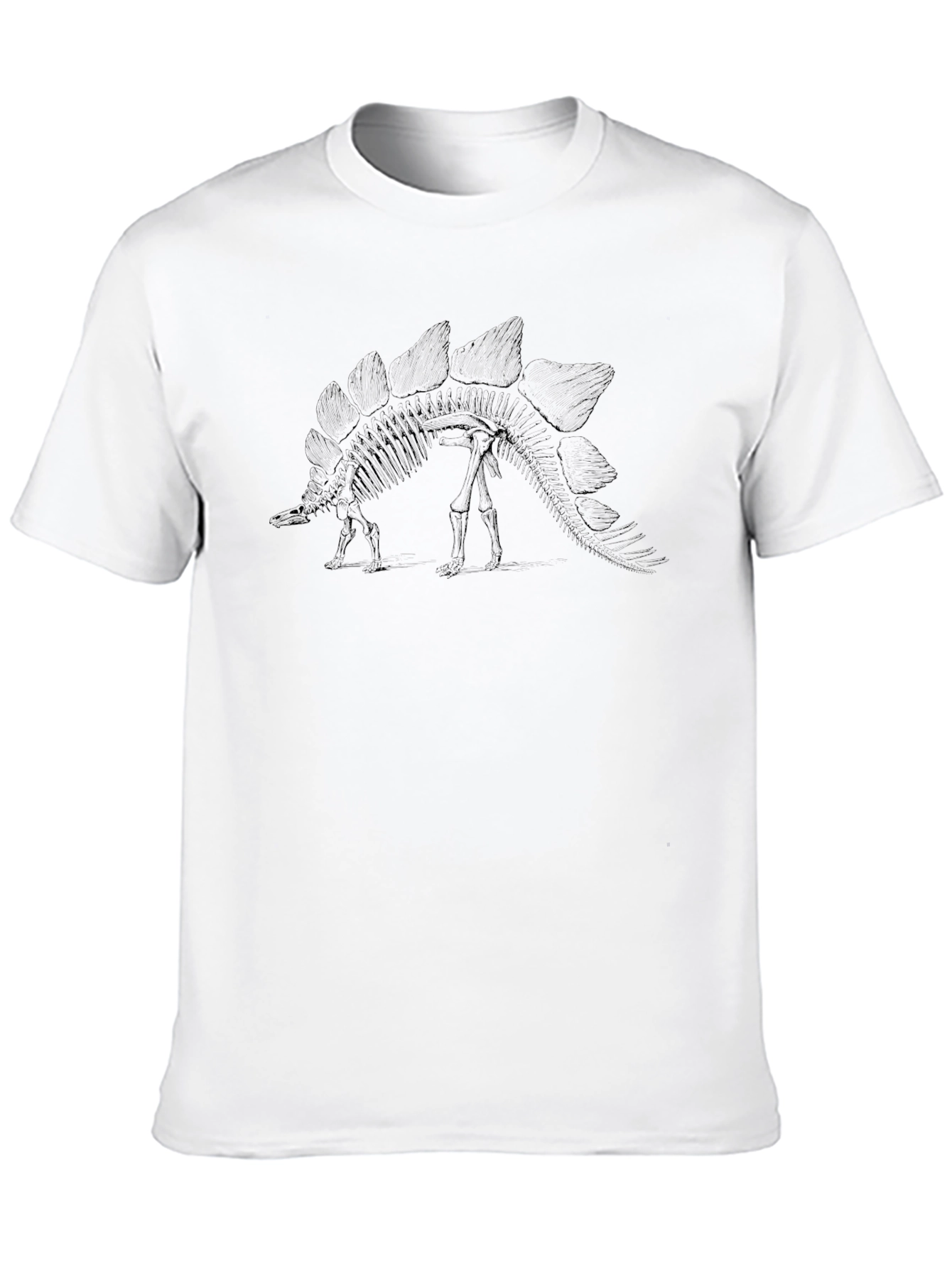 Stegosaurus Skeleton Graphic Tee - Black