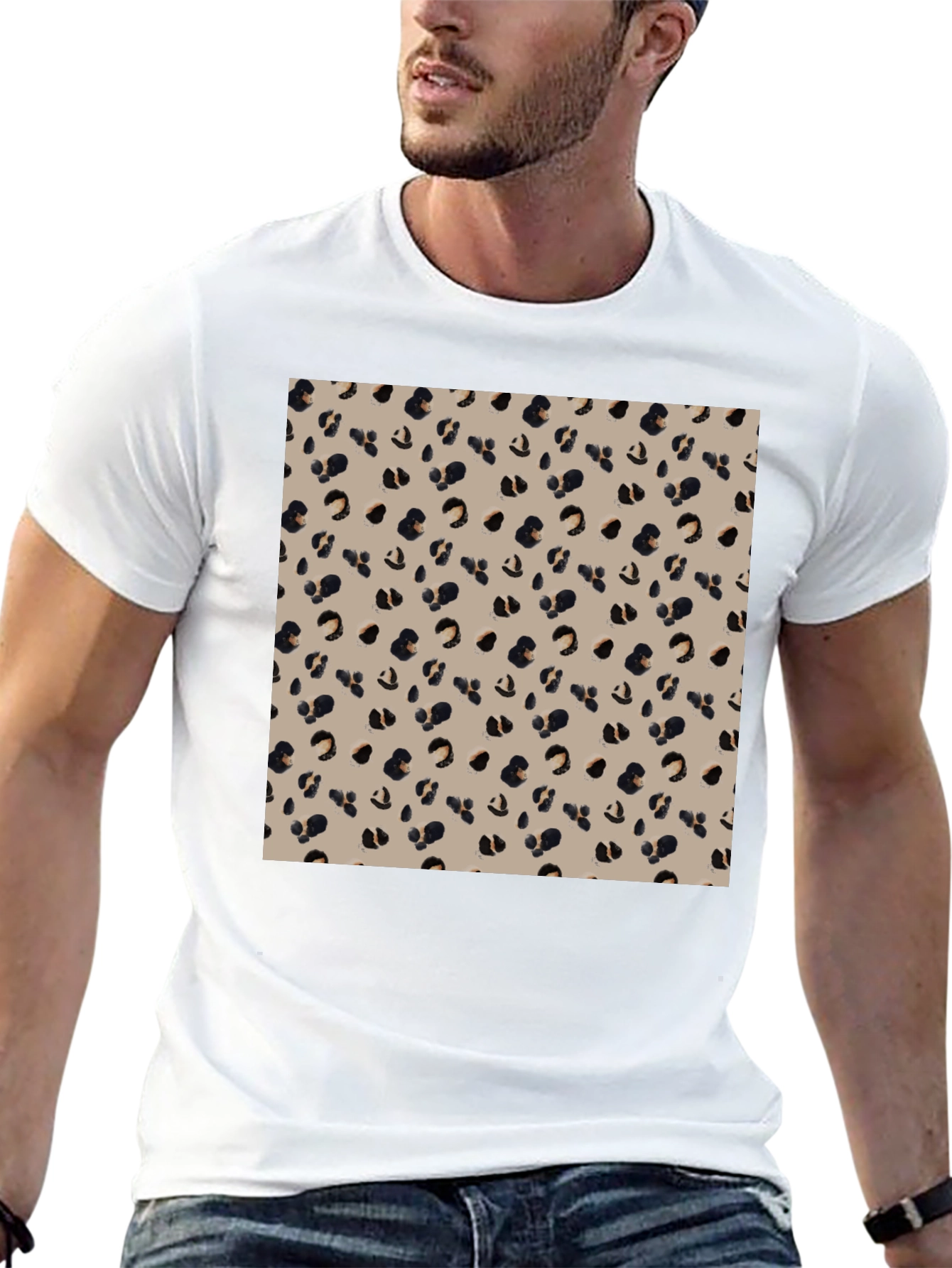 Stylish Leopard Print T-Shirt - Black