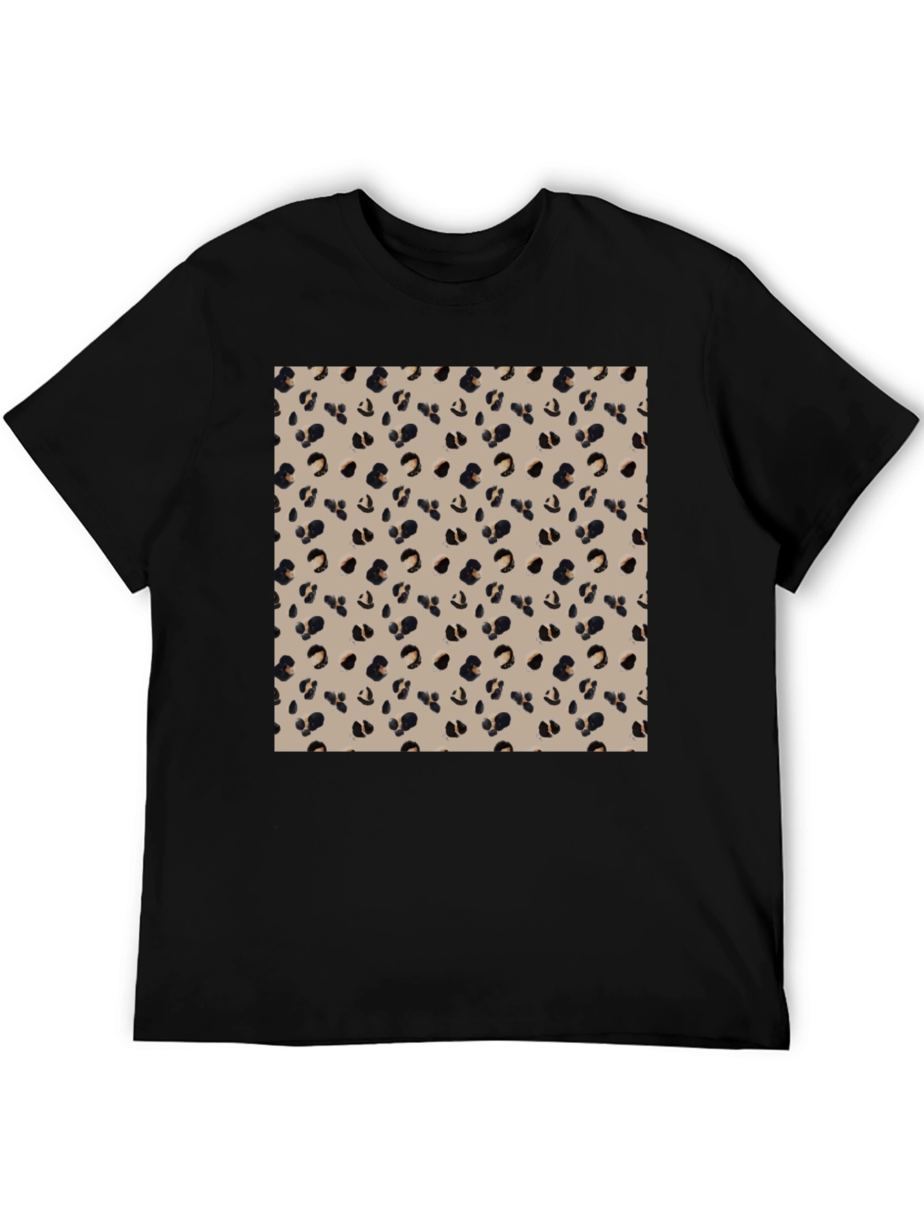 Stylish Leopard Print T-Shirt - Black