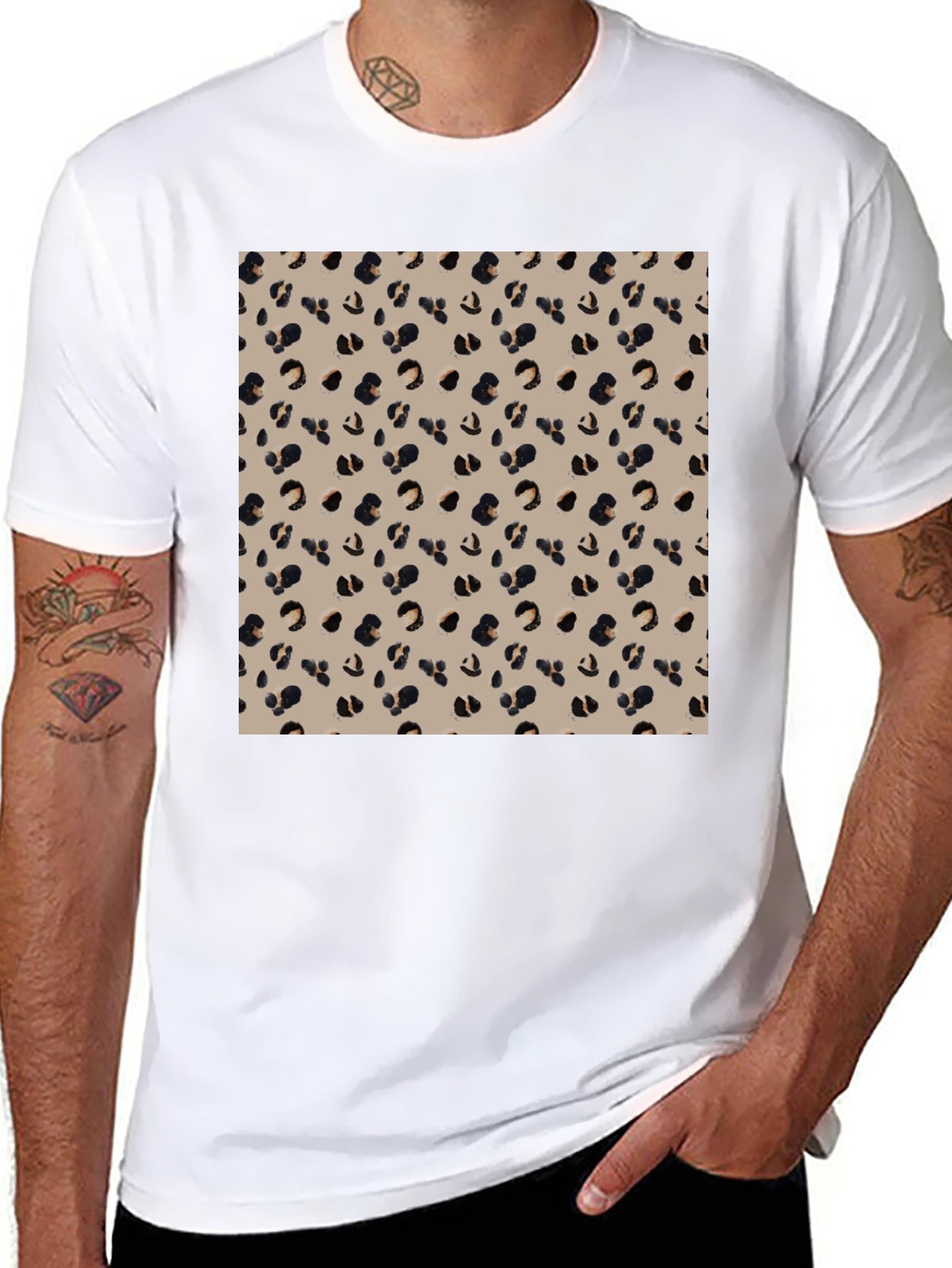 Stylish Leopard Print T-Shirt - Black