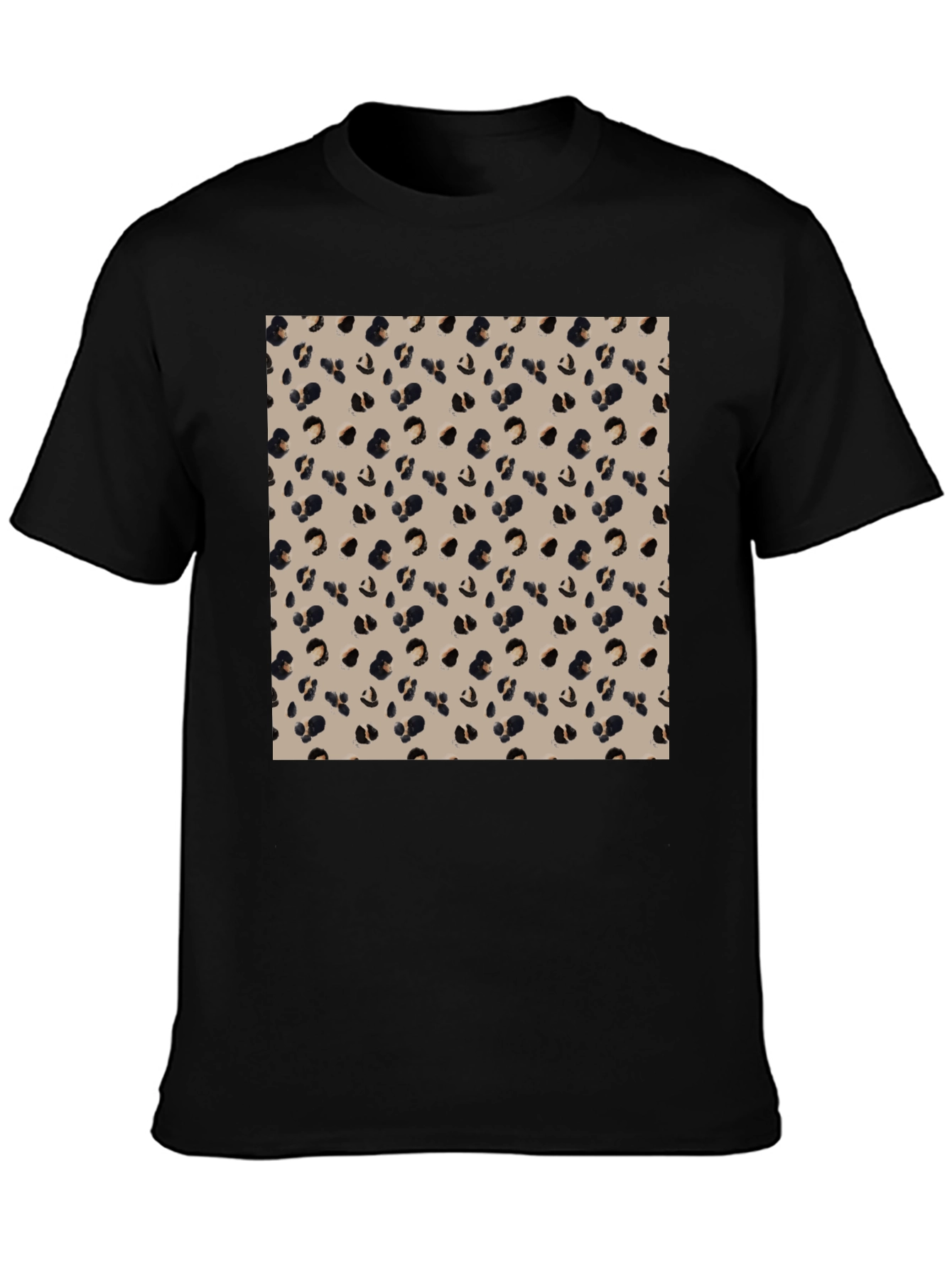 Stylish Leopard Print T-Shirt - Black