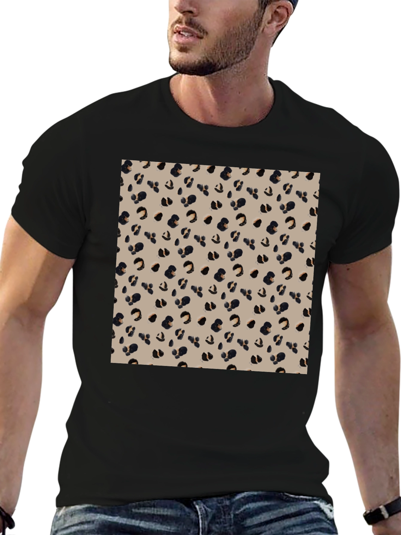 Stylish Leopard Print T-Shirt - Black
