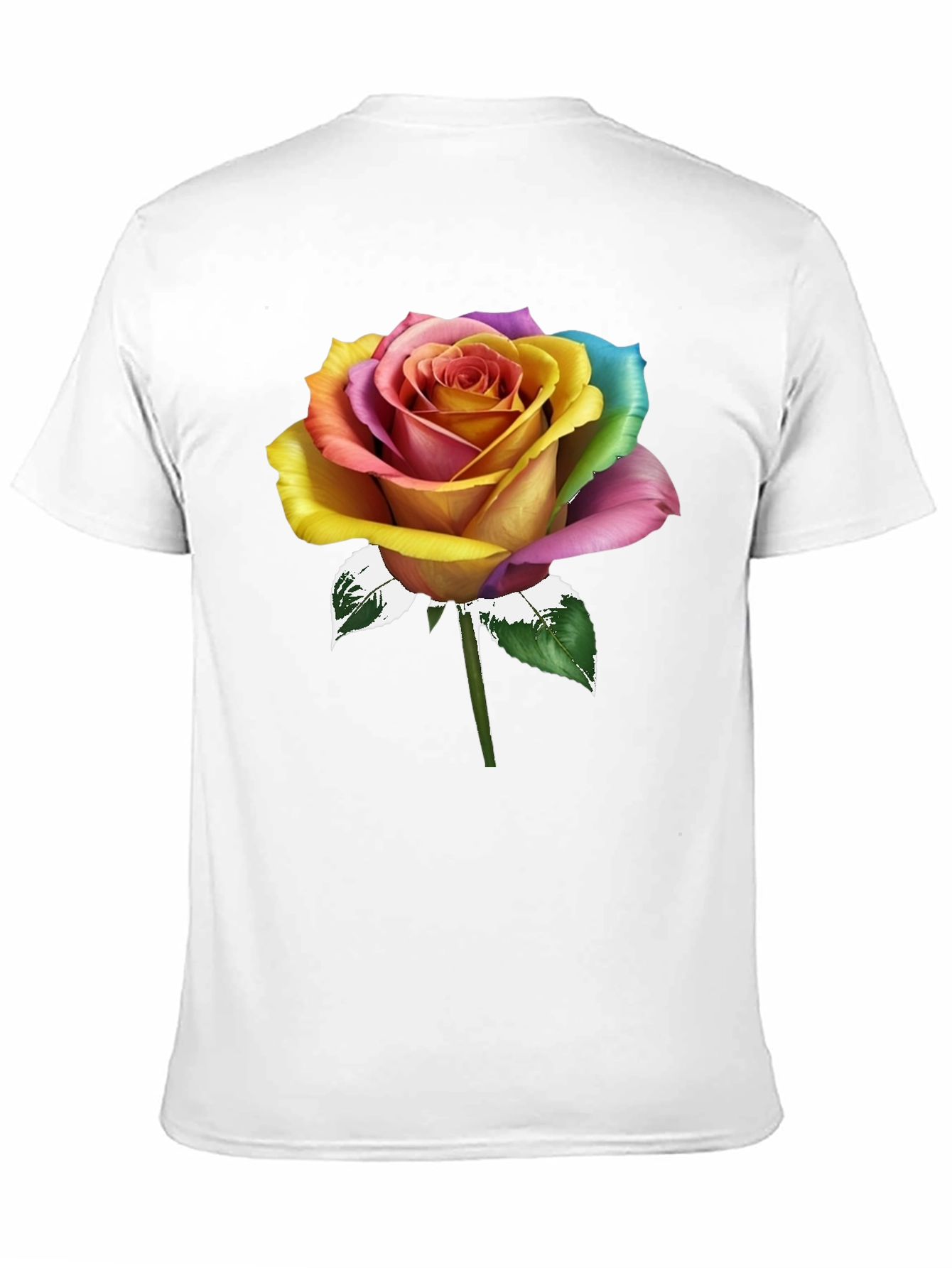 Rainbow Rose Graphic Tee - Stylish Mens T-Shirt