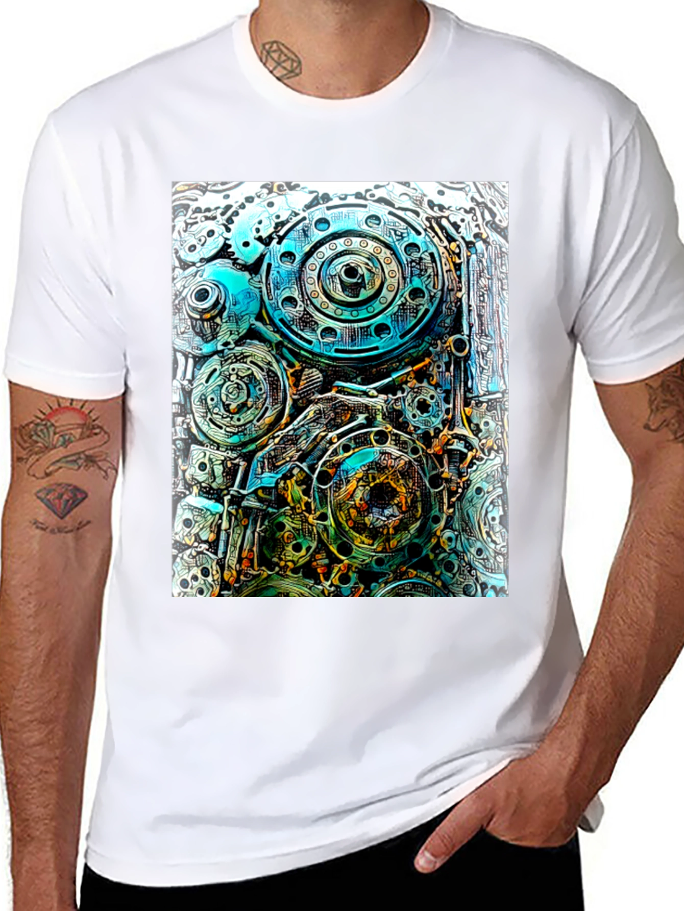 Steampunk Gear T-Shirt - Mechanical Design