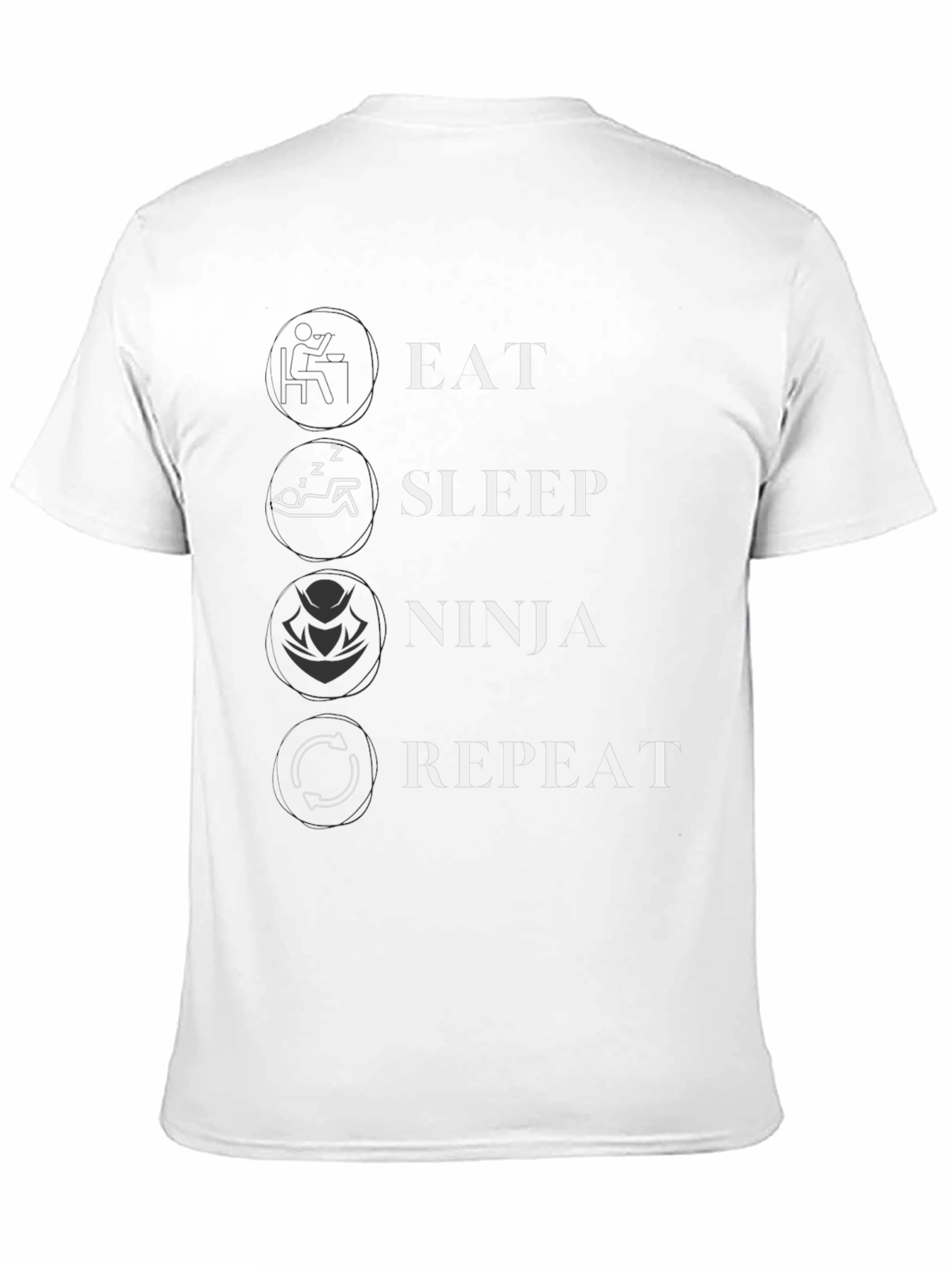 Eat Sleep Ninja Repeat Black Graphic T-Shirt