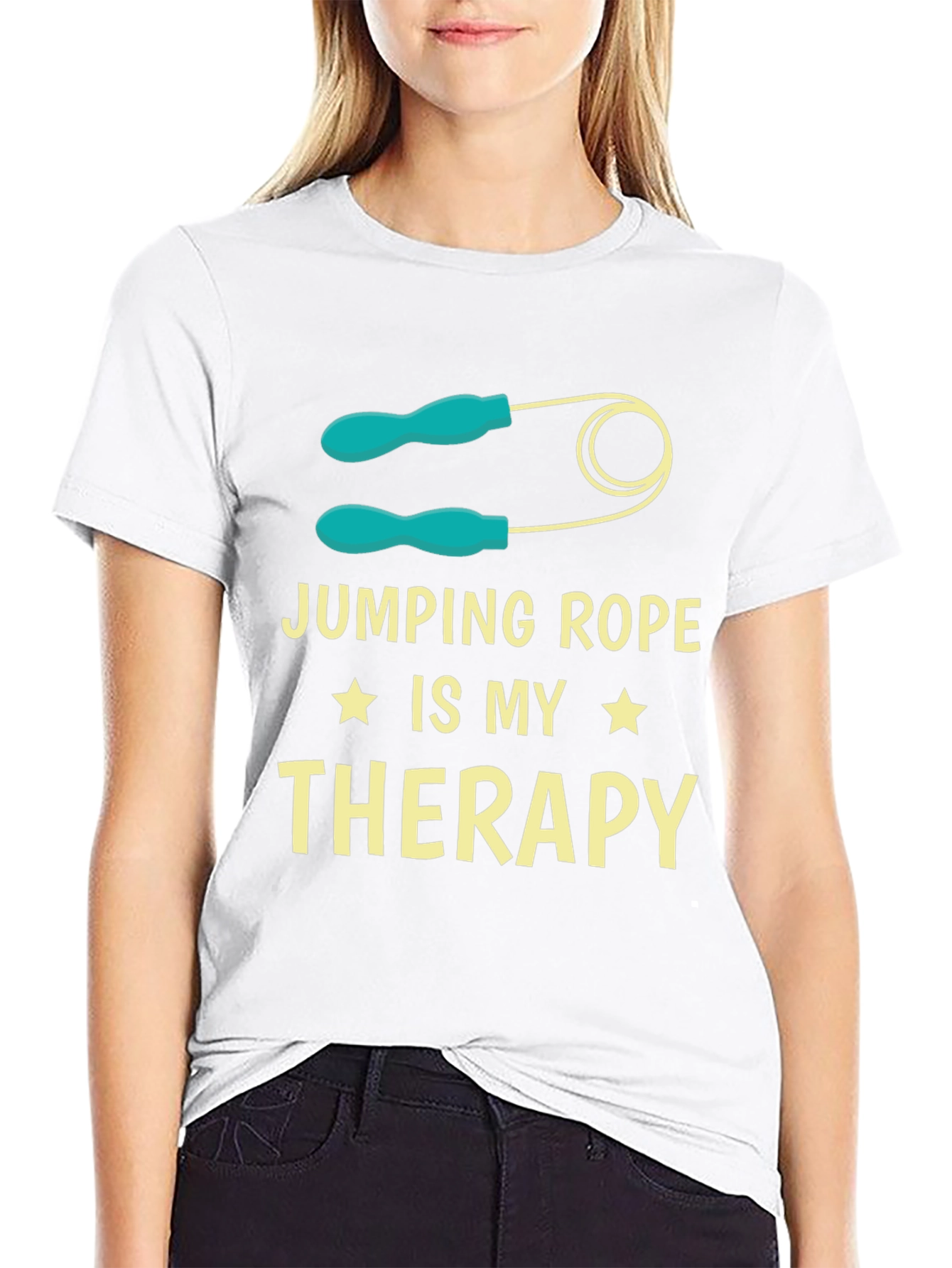 Jumping Rope Therapy T-Shirt - Fitness Workout Tee