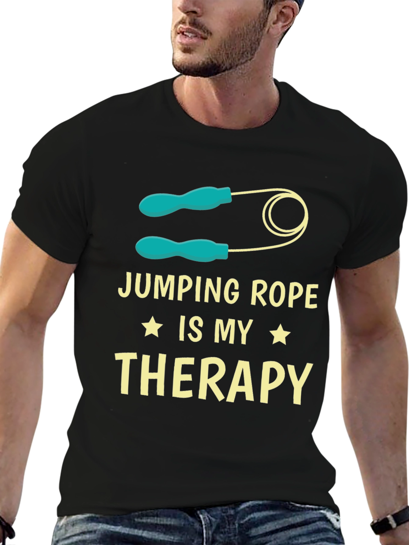 Jumping Rope Therapy T-Shirt - Fitness Workout Tee