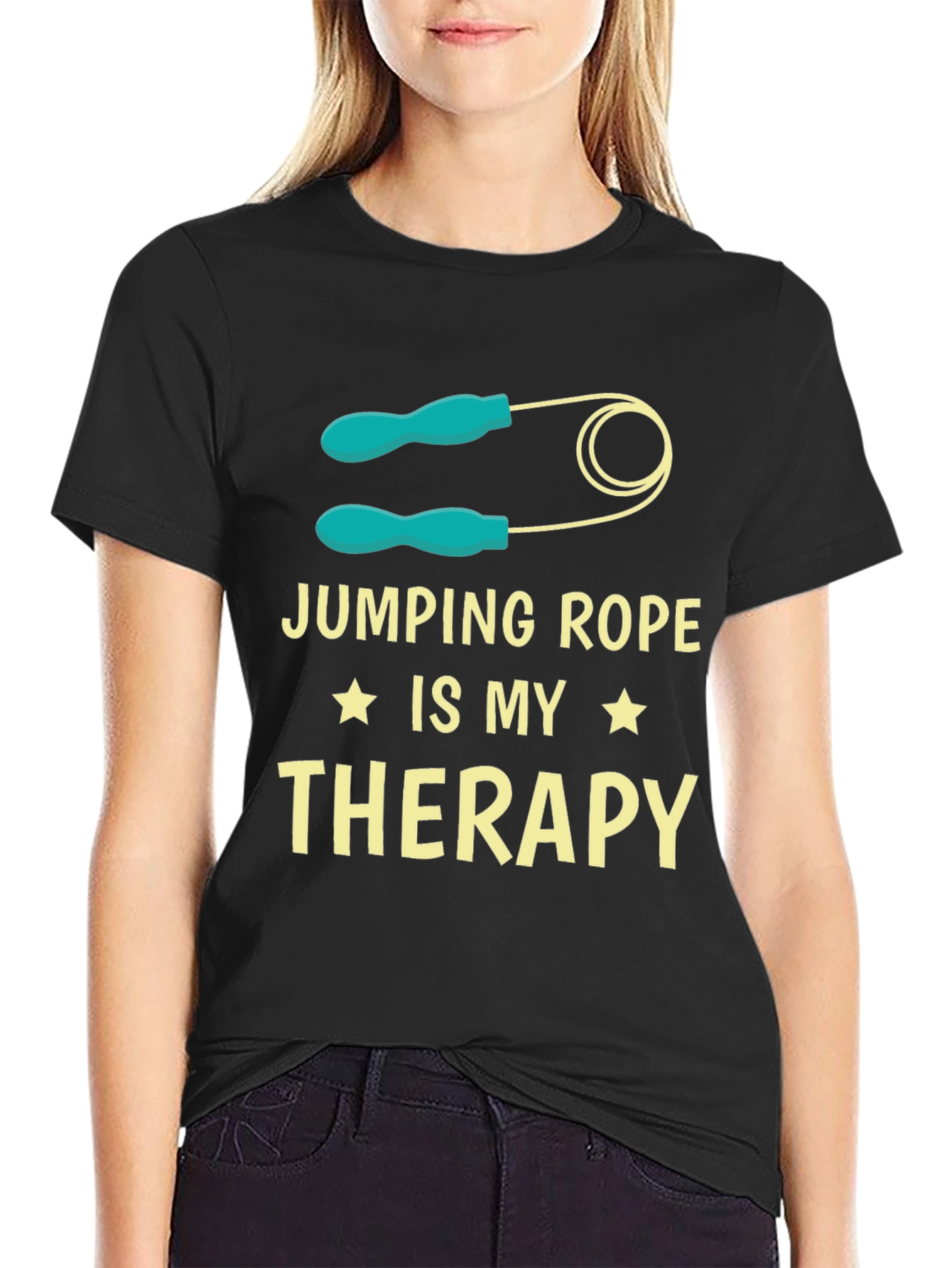 Jumping Rope Therapy T-Shirt - Fitness Workout Tee
