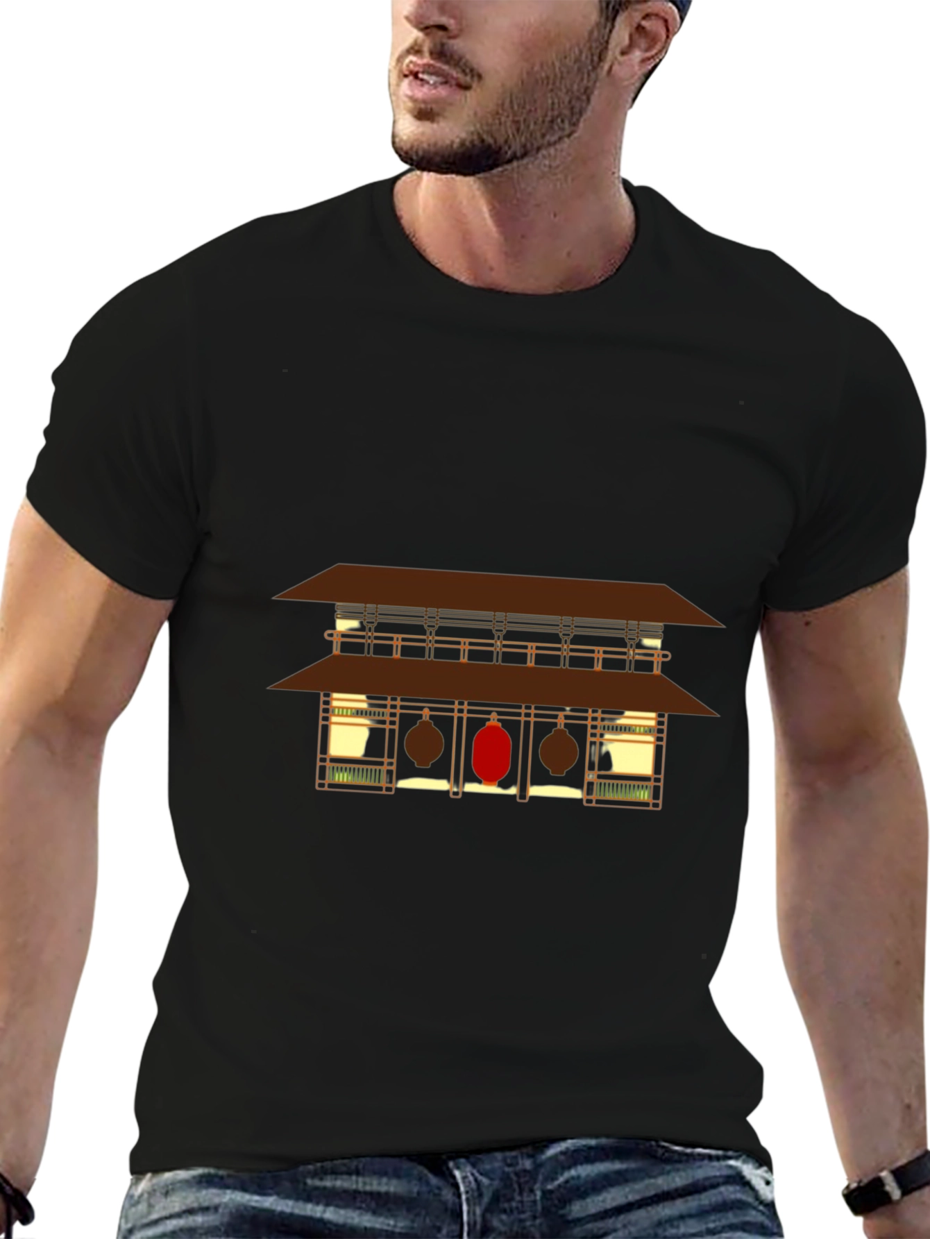 Japanese Building T-Shirt - Stylish Graphic Tee