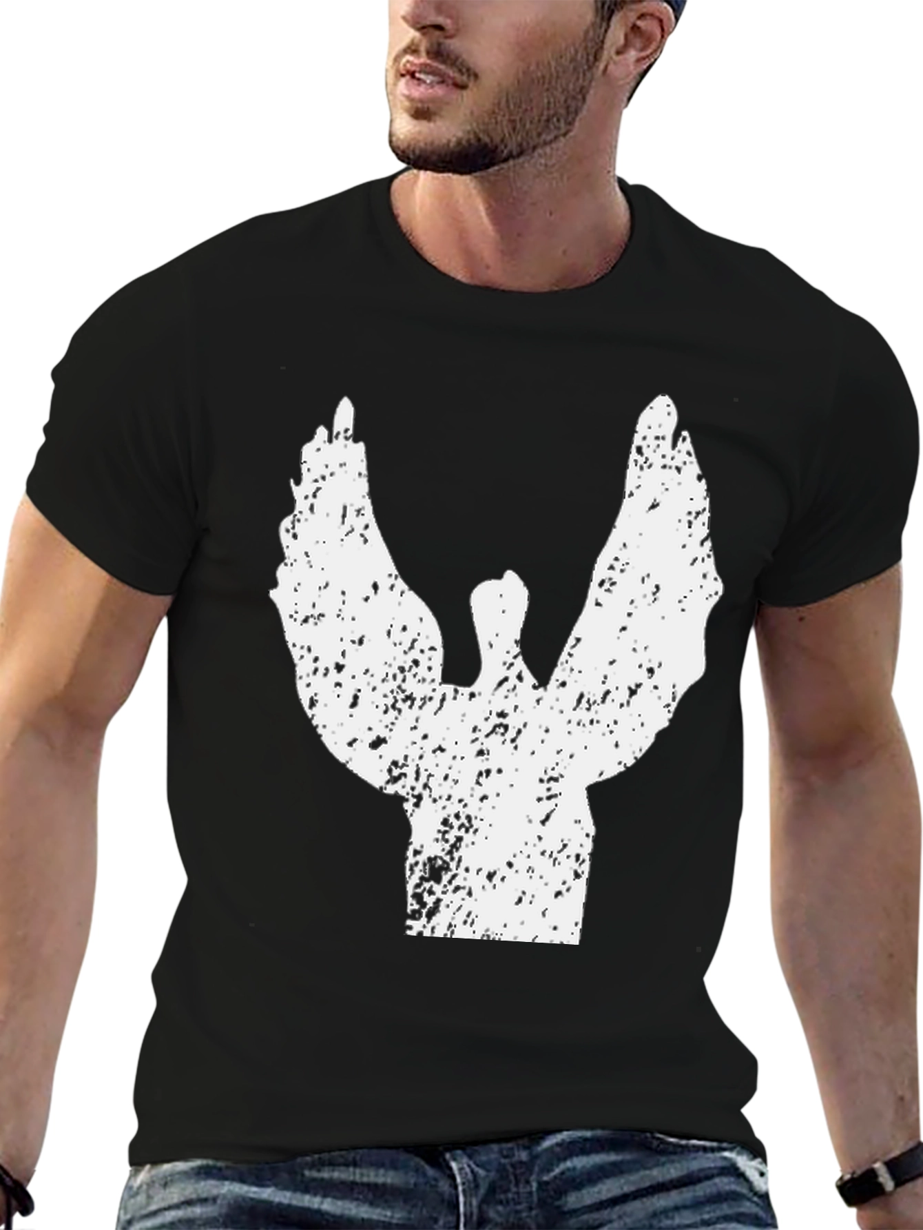 Angel Wings Graphic T-Shirt - Stylish Black Tee