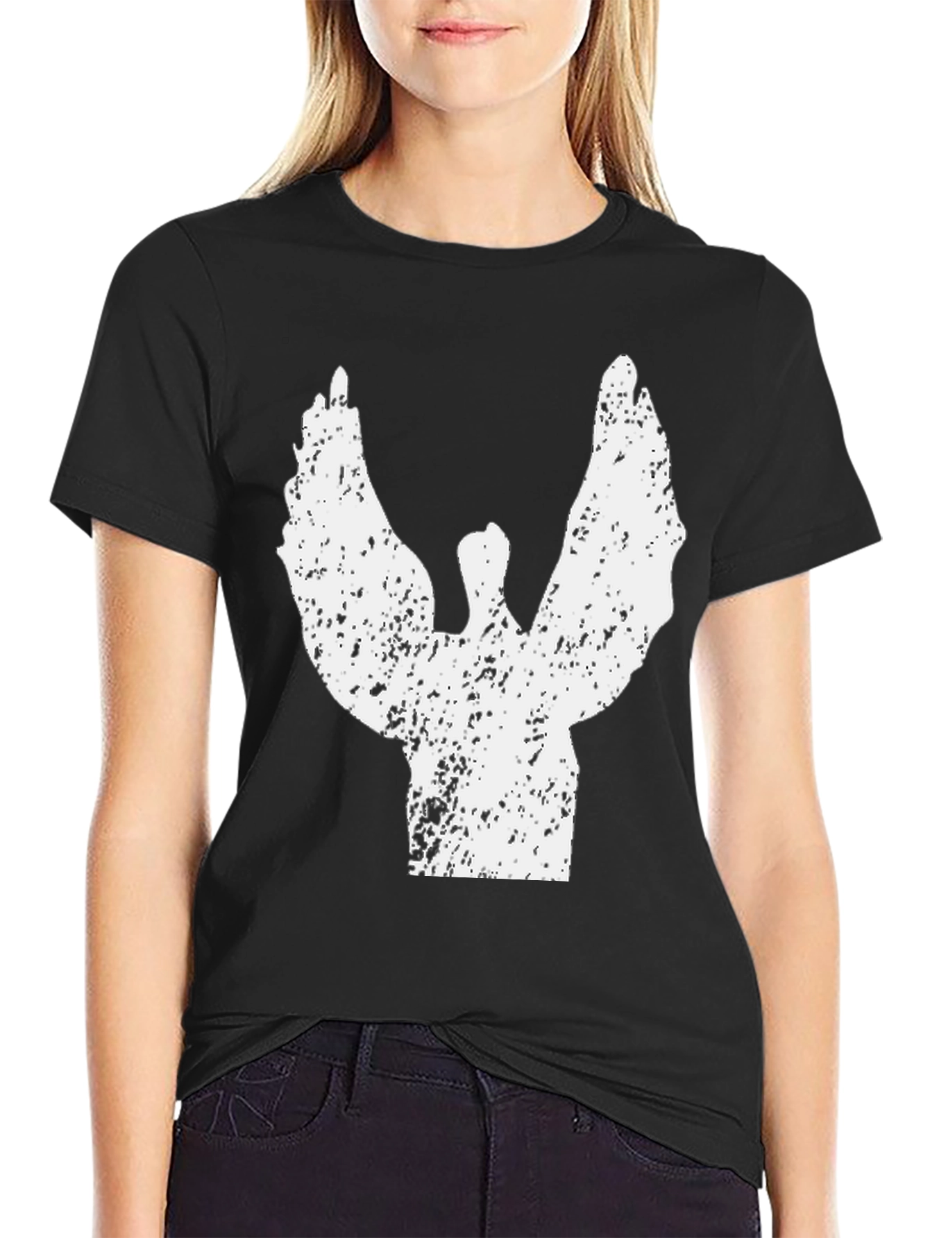 Angel Wings Graphic T-Shirt - Stylish Black Tee