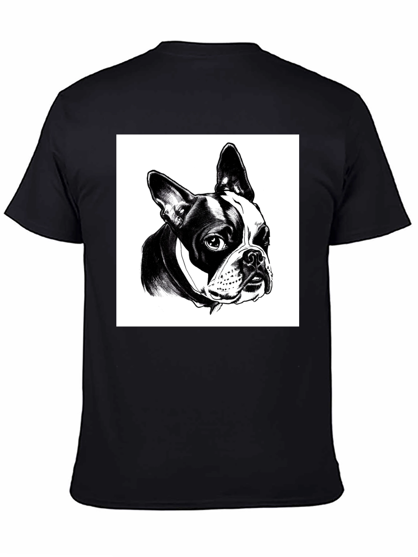 Boston Terrier Graphic Tee - Black Cotton T-Shirt
