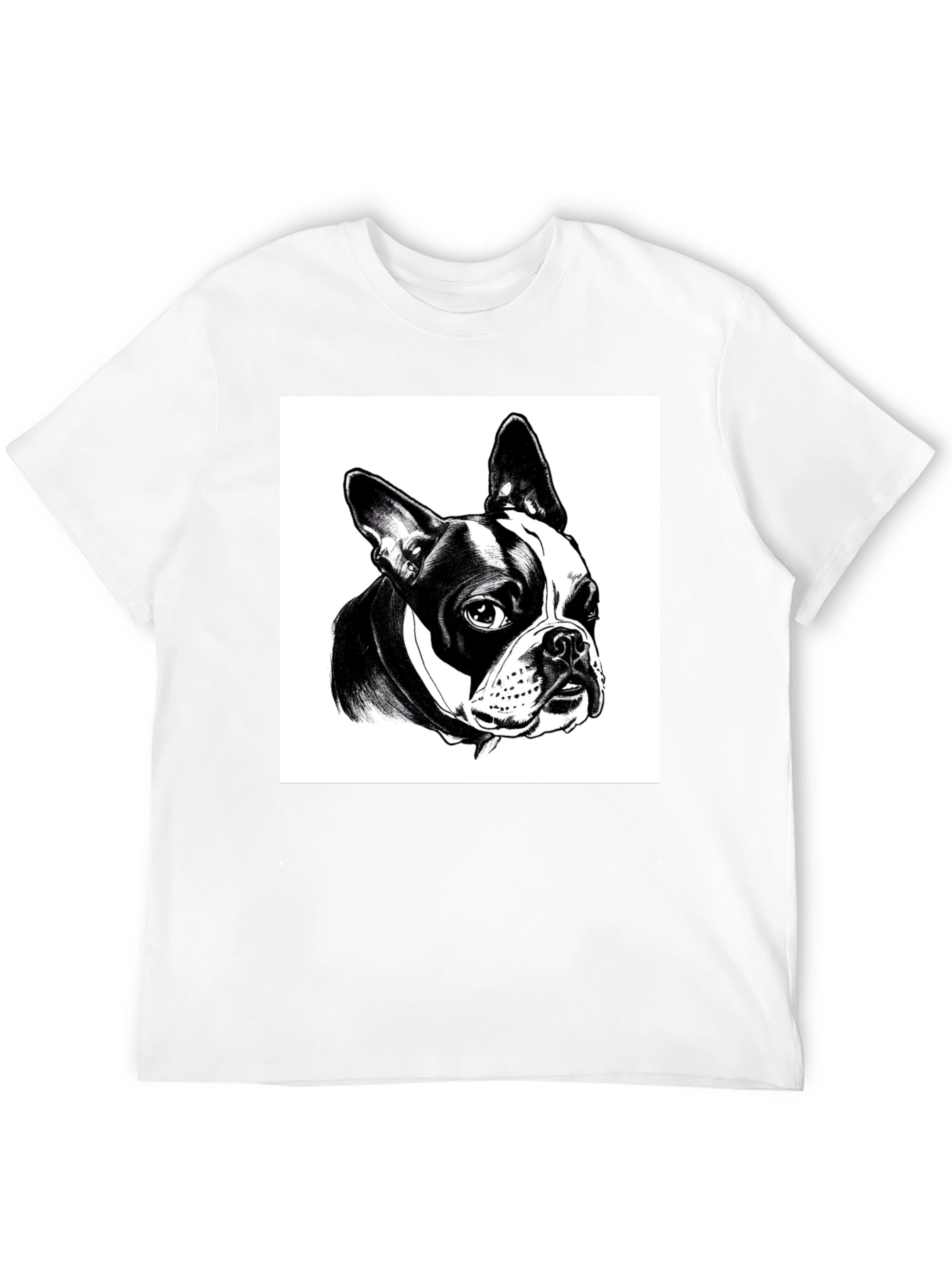 Boston Terrier Graphic Tee - Black Cotton T-Shirt