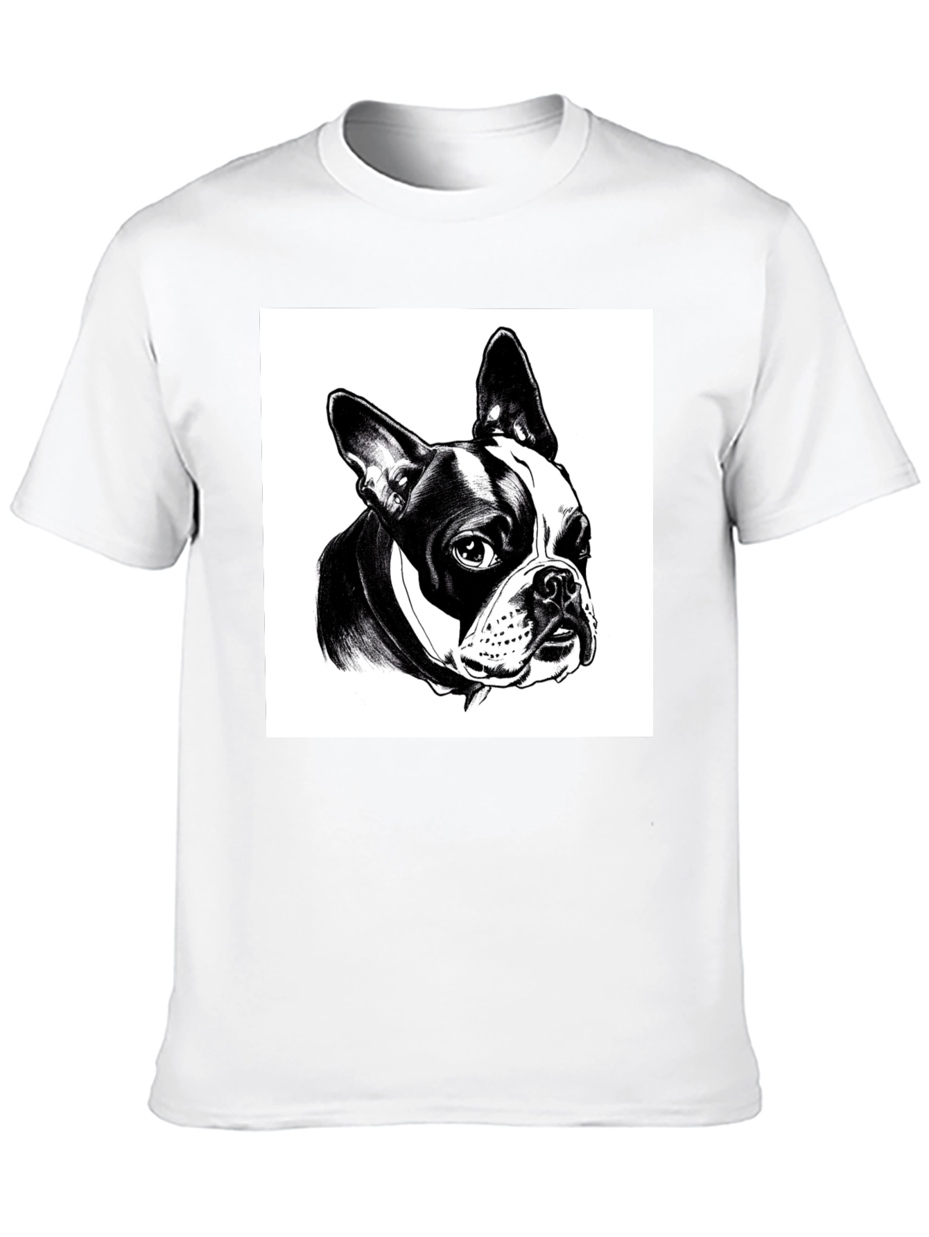 Boston Terrier Graphic Tee - Black Cotton T-Shirt