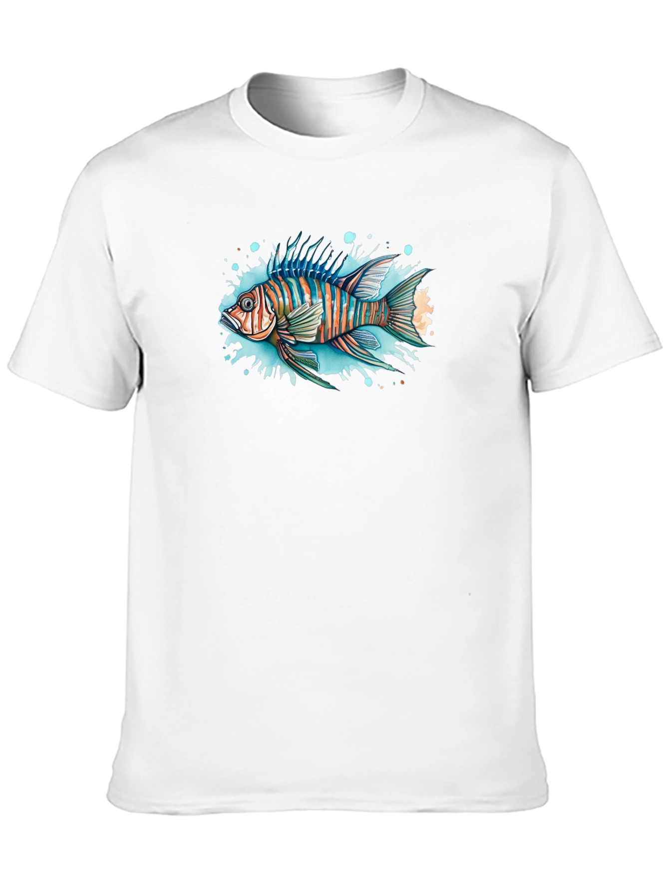 Striped Fish Graphic Black Tee