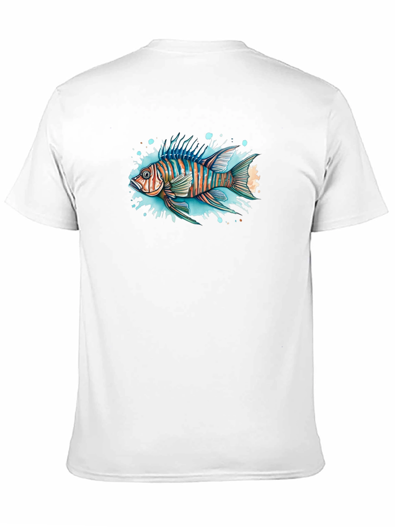 Striped Fish Graphic Black Tee