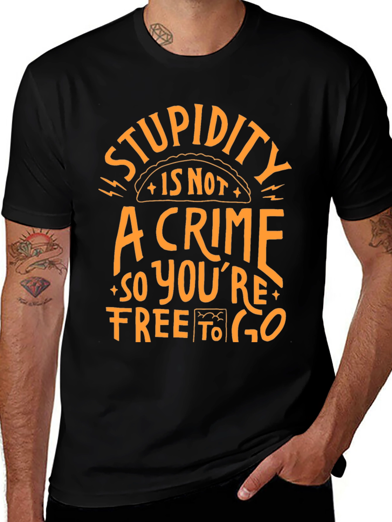Stupidity is Not a Crime T-Shirt Funny Graphic Tee