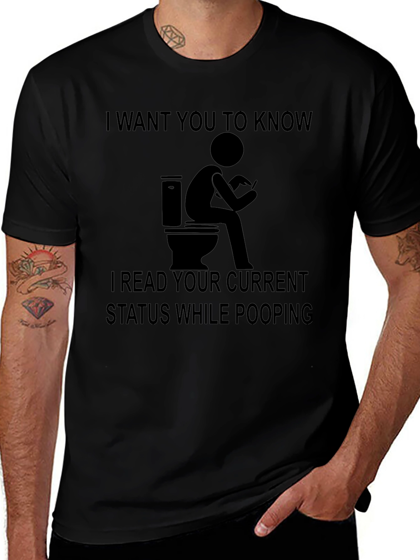 Funny Toilet Humor T-Shirt - Read Your Status