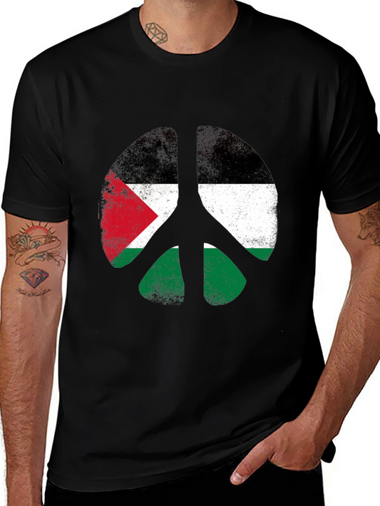 Peace Palestine Flag Graphic T-Shirt